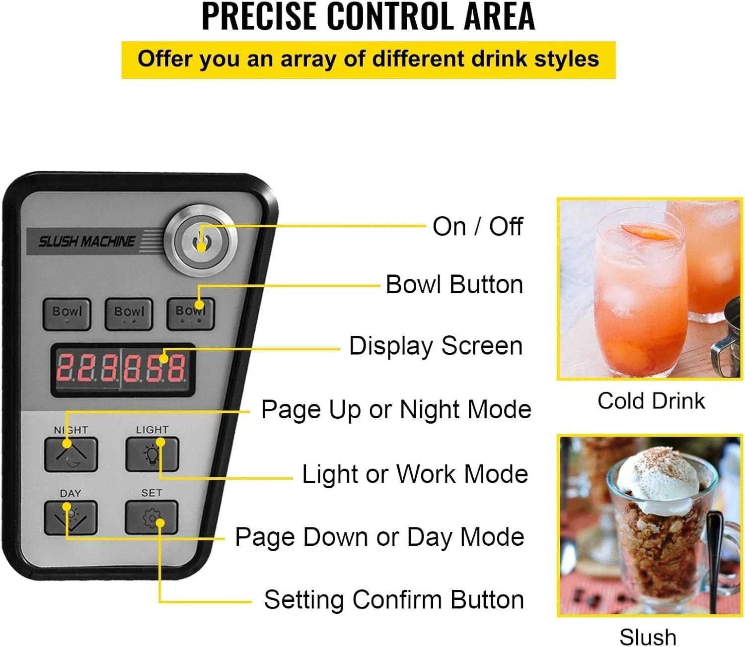 Slush Frozen Drink Machine, 10LX3 Tanks Commercial Slushy Machine