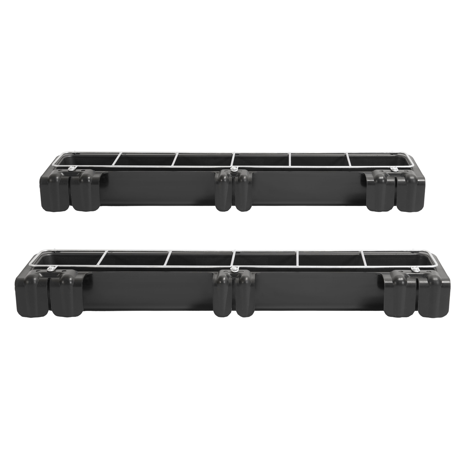 2 Pack Black Hook Over Goat Trough 9 Quart Livestock Feeder For Sheep Alpaca