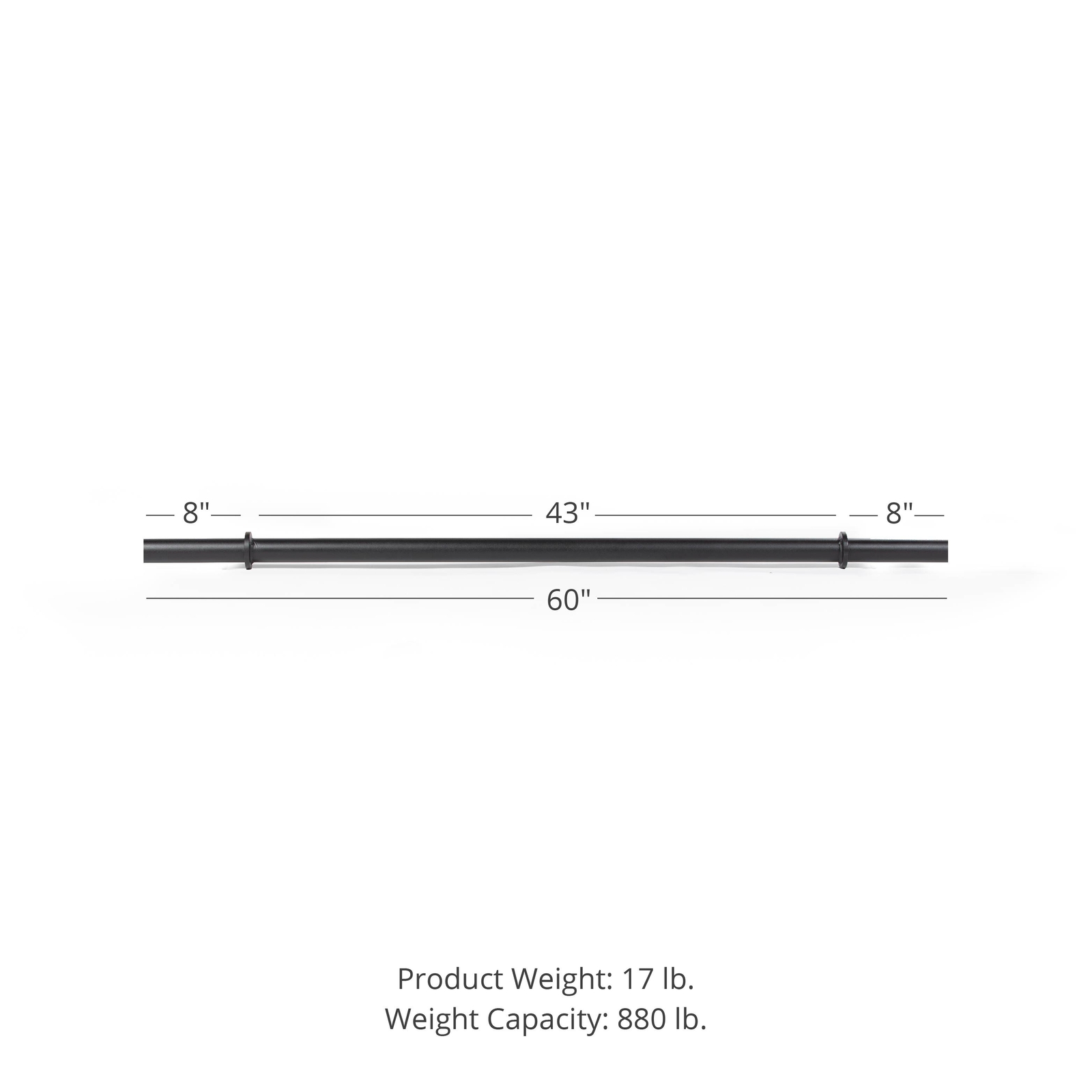 Titan Fitness 5 FT Axle Barbell, Fat Grip Strength Training, Olympic Bar
