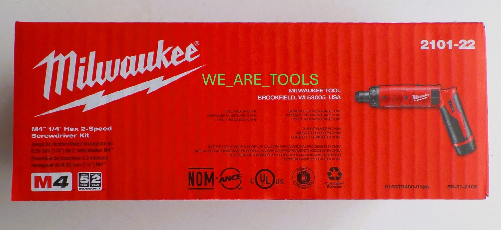 Milwaukee 2101-22 M4 1/4" Hexagon Screwdriver Kit