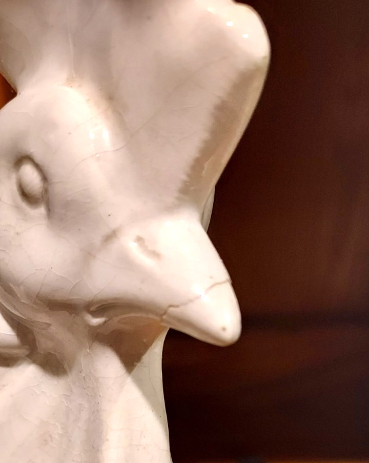 Large Italian Ceramic White Rooster/ Chicken 14"