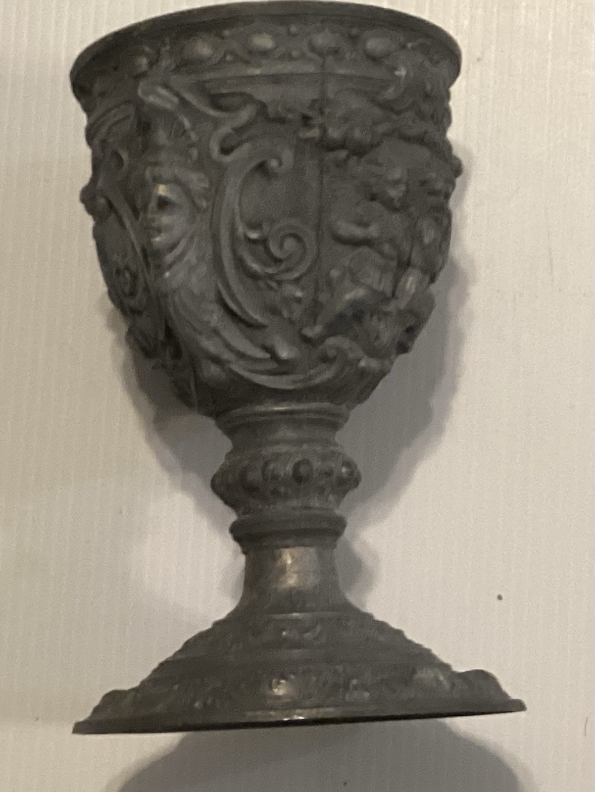 Victorian Style Cast Metal Ornate Urn Planter, 8-Inch Decor