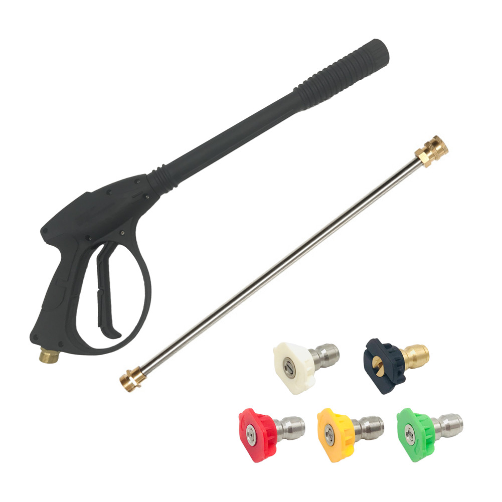 1/4" Pressure Washer Gun + Extension Wand Lance +5 Nozzle Tips /30/50FT Hose M22