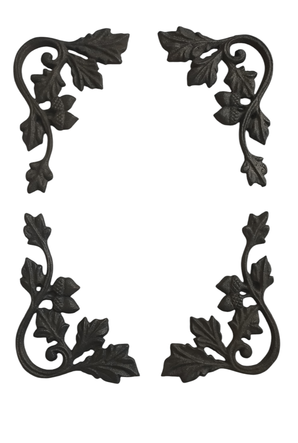 Ornamental Cast Iron Outdoor Castings, Weld Tabs, (Oak Corners - 4 in pack)