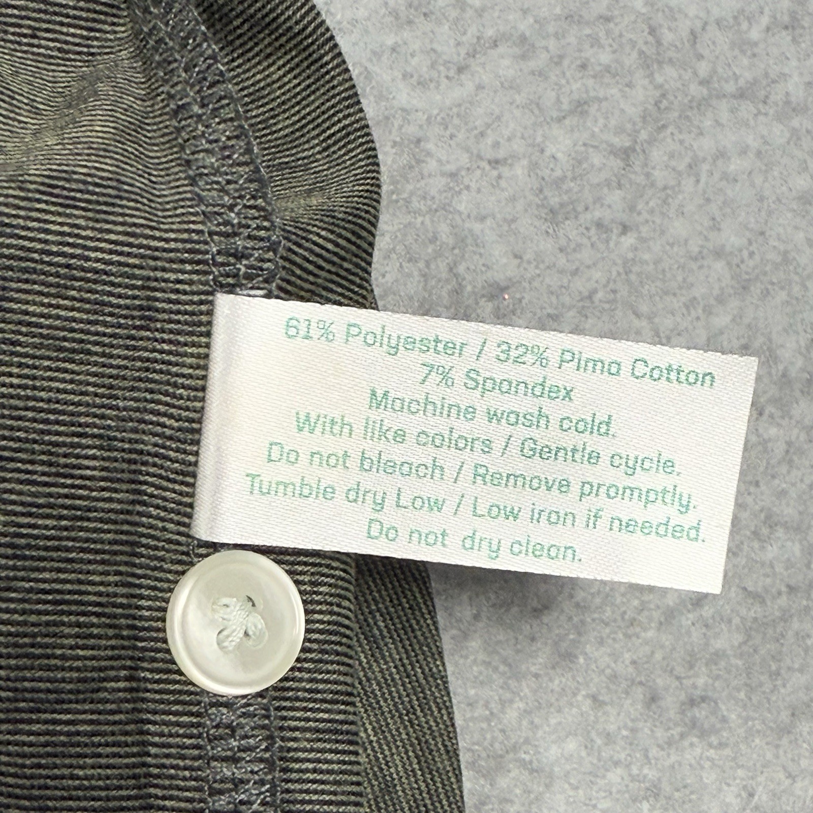 Criquet Performance Polo Shirt Mens Medium Olive Green Stretch