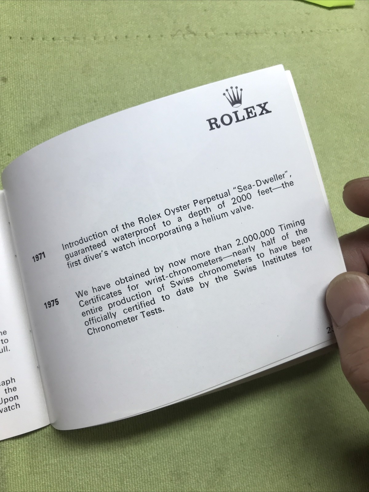 Vintage 1975 Rolex “your Rolex Oyster”Booklet;manual ❗️can choose