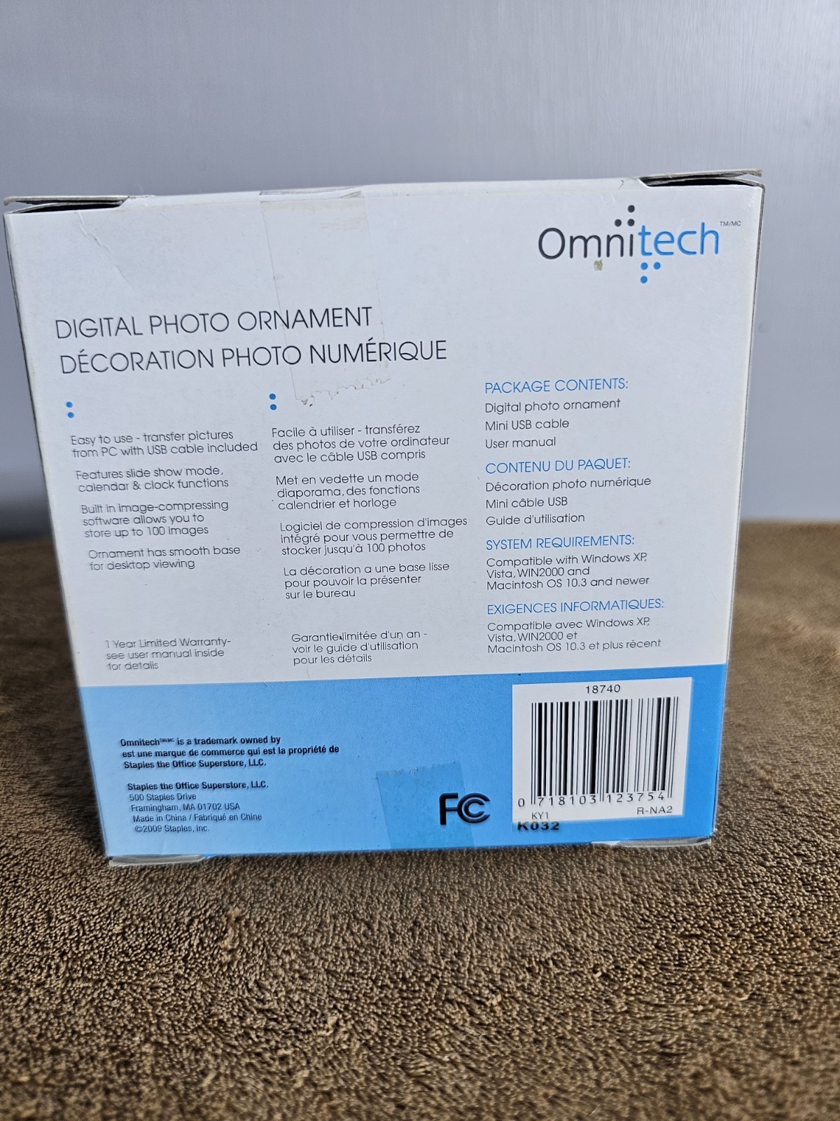 Omni Tech Digital Photo Ornament New