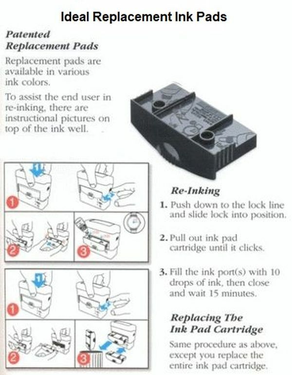 Ideal 50 Replacement Ink Pad Black Ink