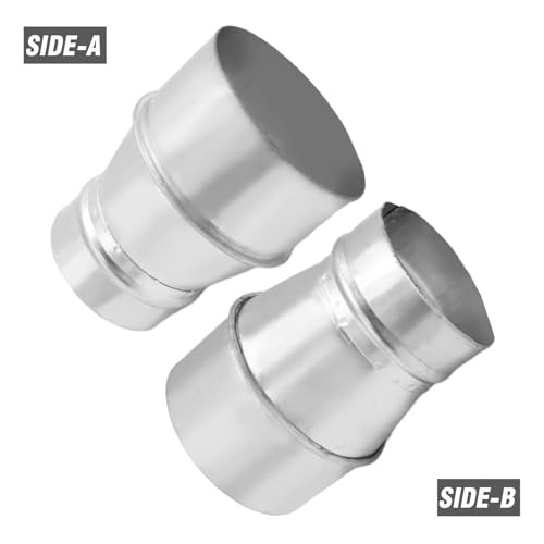 2PCS Metal Vent Duct Reducer 4" to 3" (100 mm to 80 mm) Galvanized Steel Round