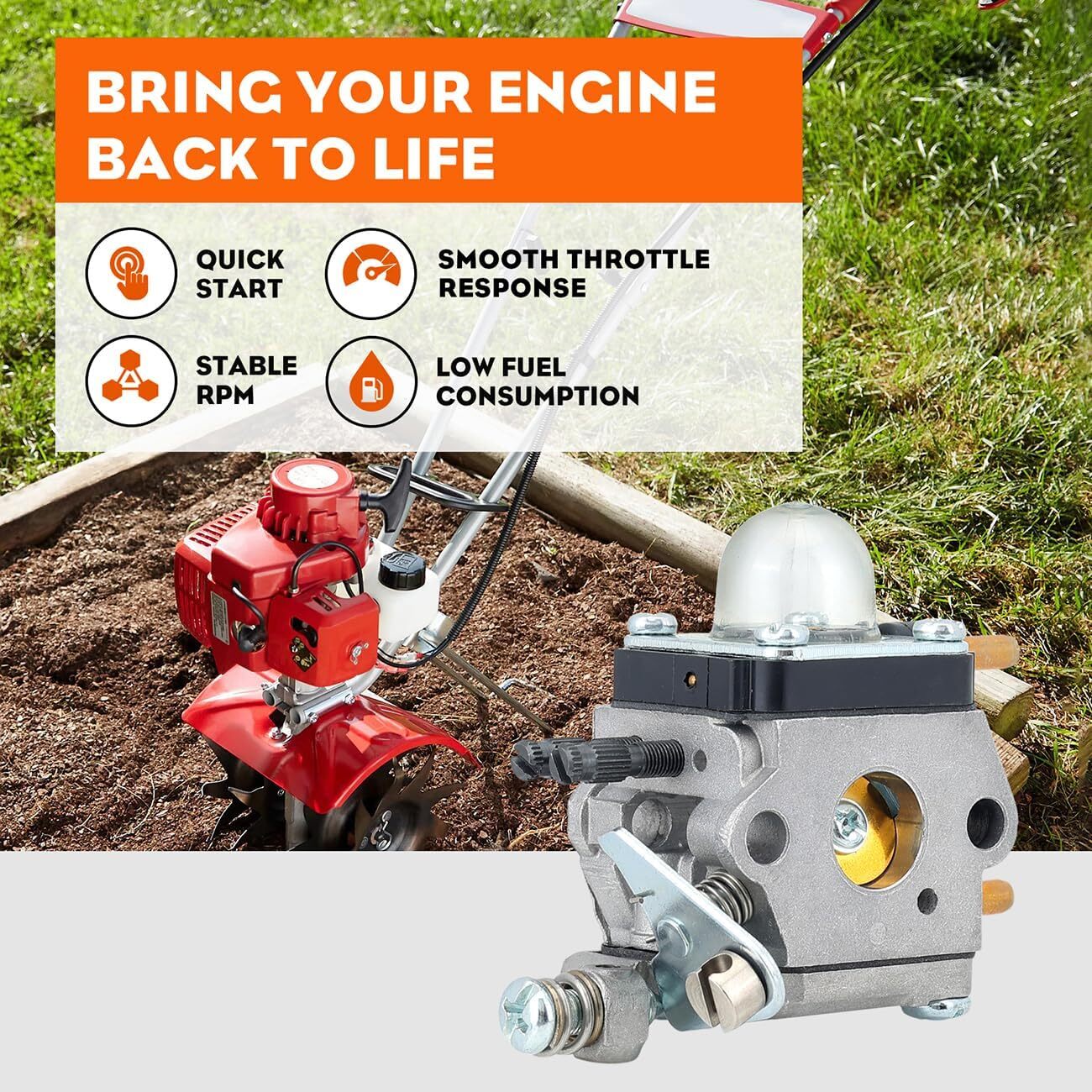 Carburetor for Mantis Tiller 7222 7225 SV-5C/2 Replaces A021001091 Zama C1U-K82