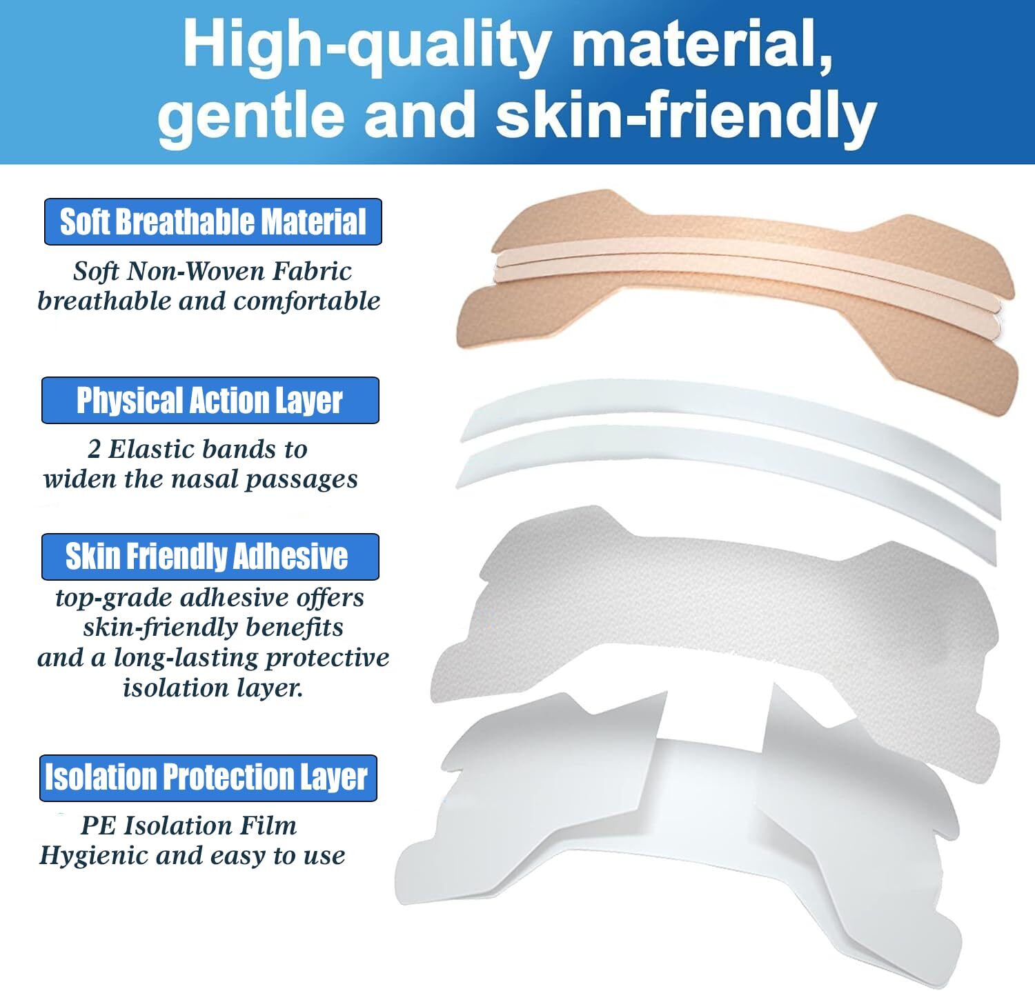 360 Breath Better Large Tan Nasal Strips, Extra Strength Anti Snoring Solution