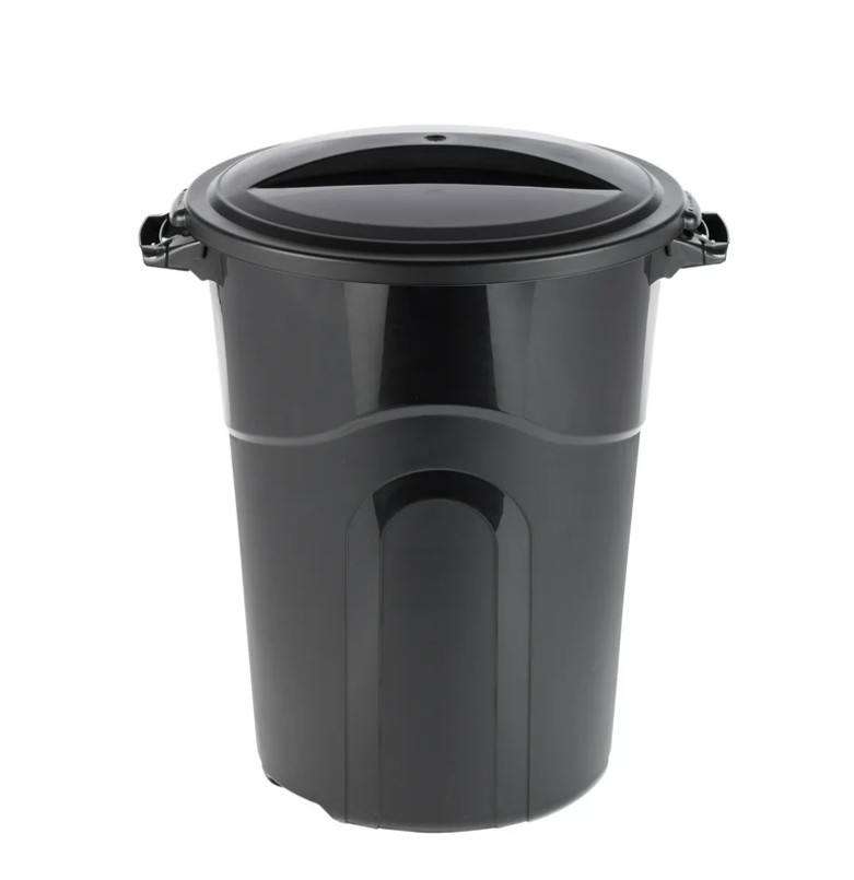 Hyper Tough 32 Gallon Heavy Duty Plastic Garbage Can, Included Lid, Black
