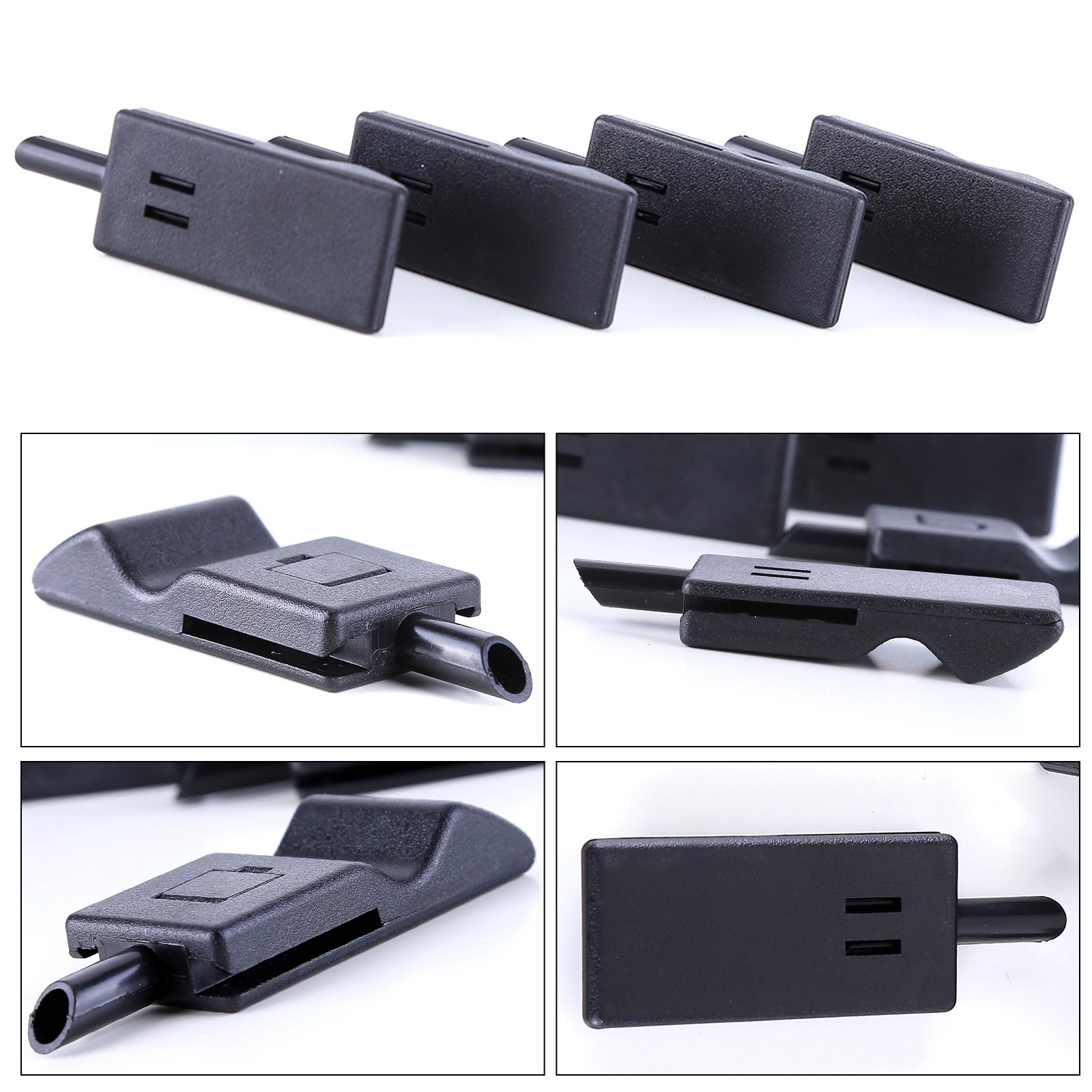 4PCS Door Lock Knobs Front/Rear Ebony For Chevy/GMC Silverado/Sierra 2007-2013