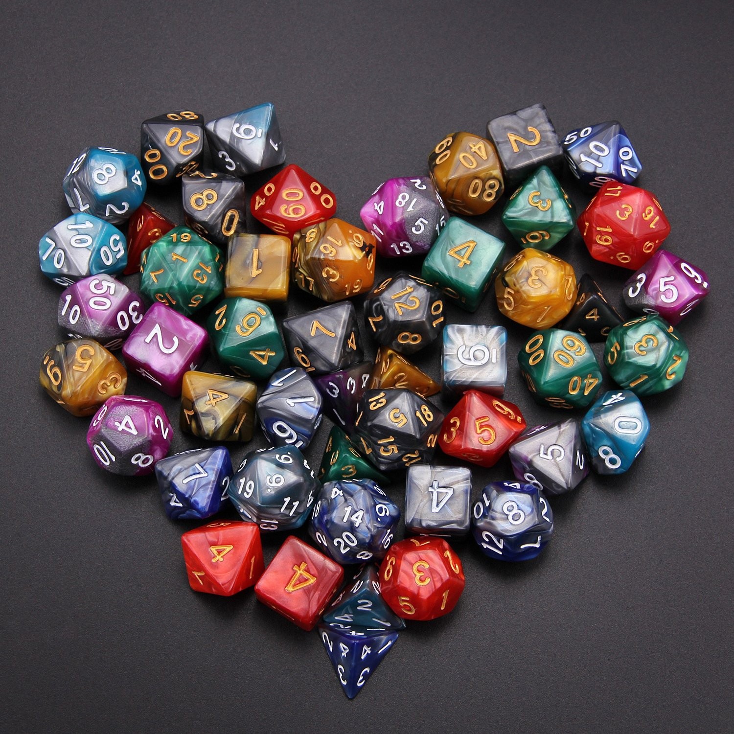 49PCS 7 Sets Polyhedral Dice for Dungeons & Dragons RPG