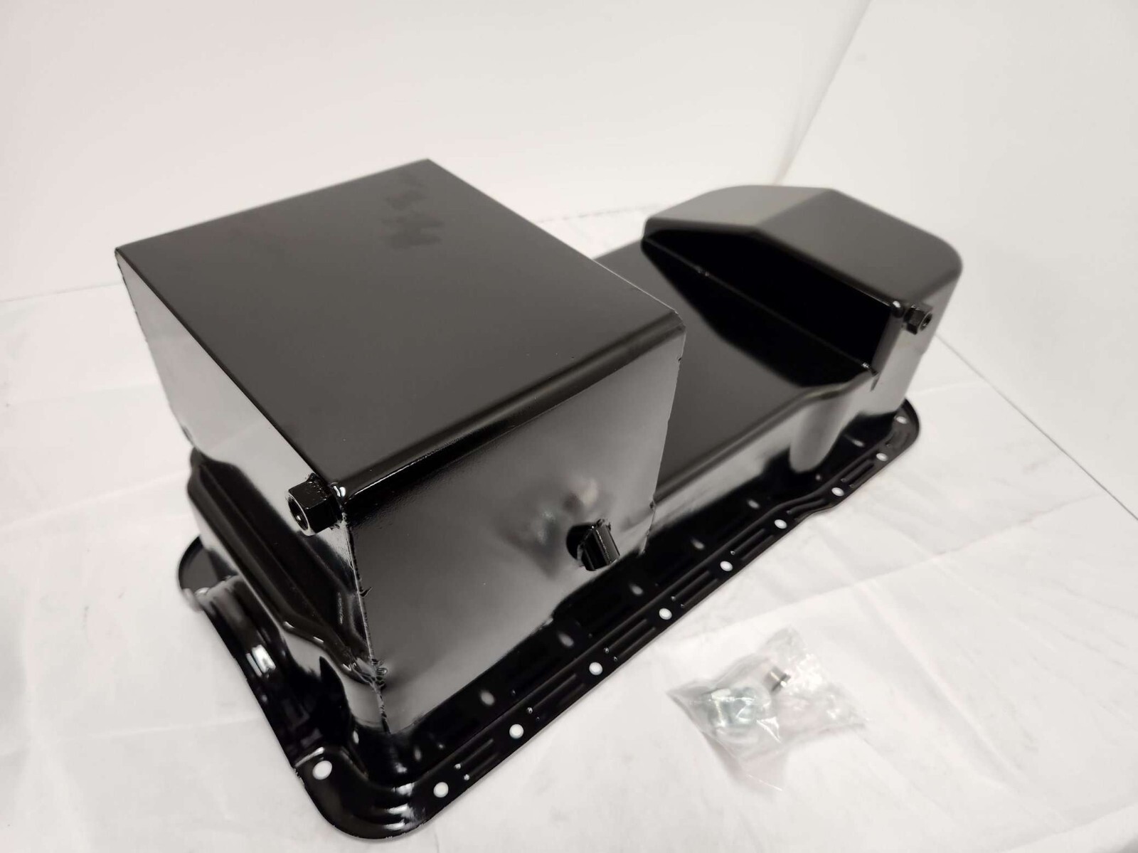 1979-1993 Fox Body Ford 7qt Dual Sump Black Drag Oil Pan Small Block 302W 5.0L