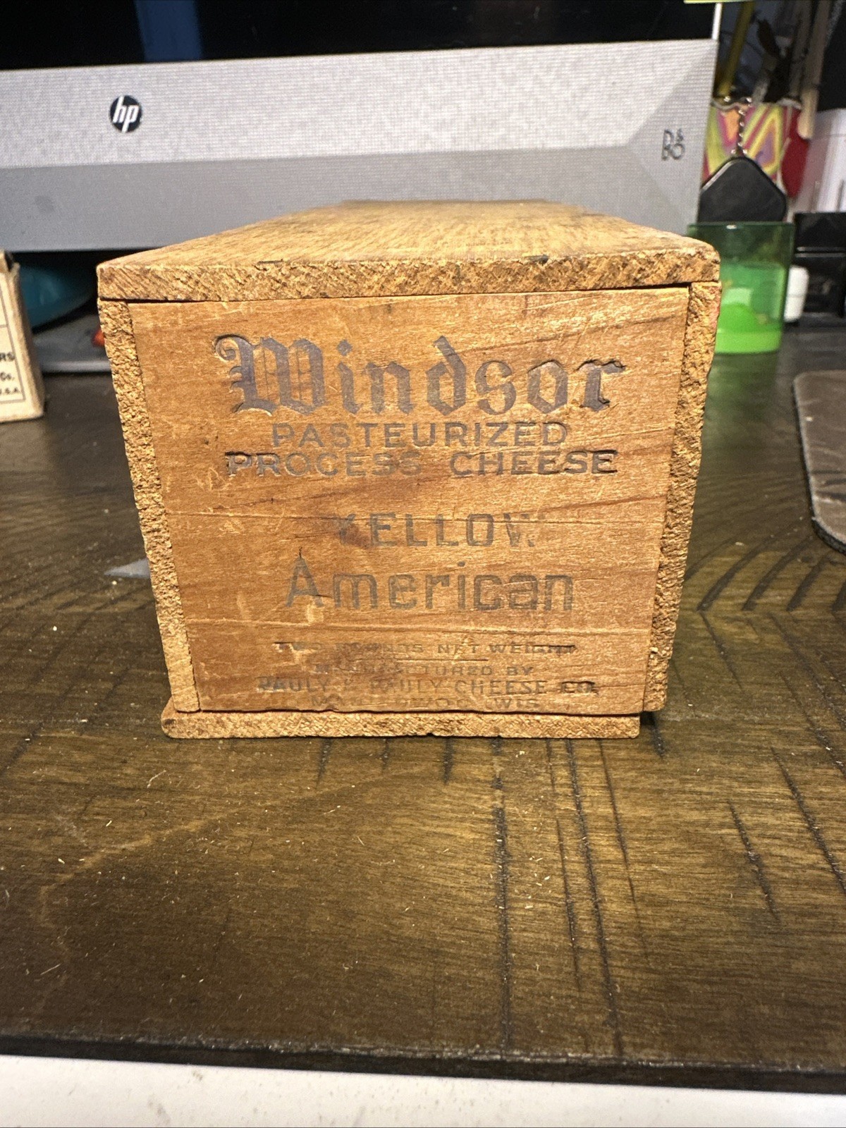 Vintage Windsor Club Two Pound Wood Cheese Box Manitowoc Wisconsin FREE SHIPPING