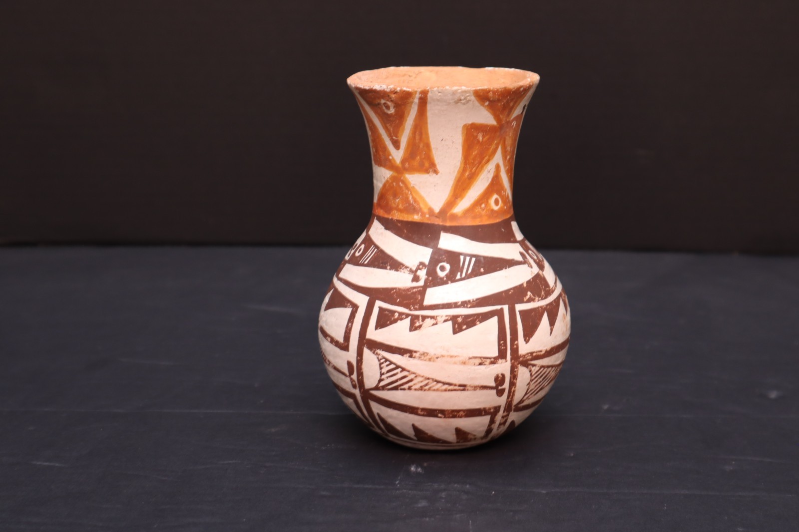 Antique Acoma Pueblo Pottery Polychrome Jar Jug Vase Pot Hand Coiled VTG Native