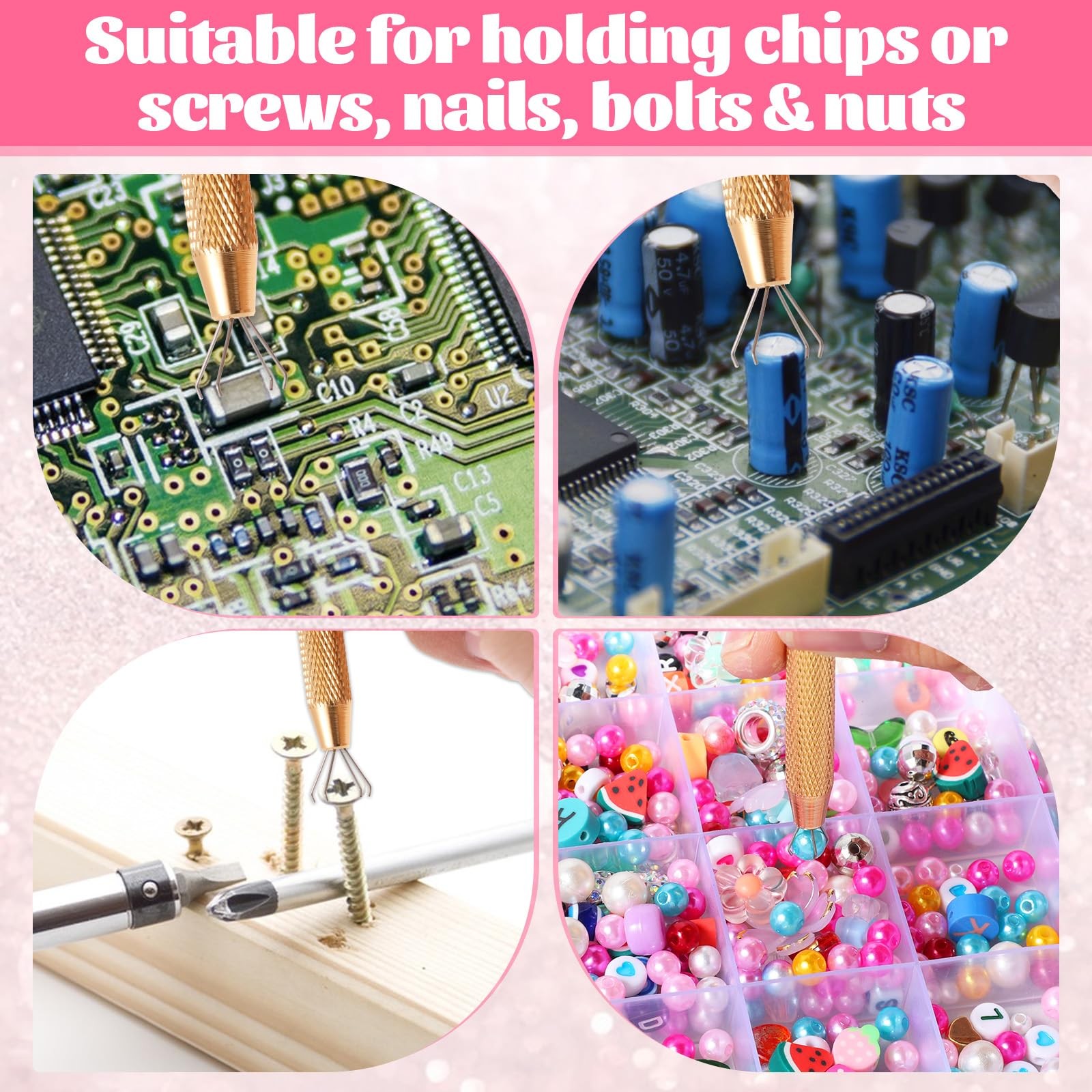 LIQWEI 2 Pcs Piercing Ball Grabber Tool, Changing Tools 4-Claw type2