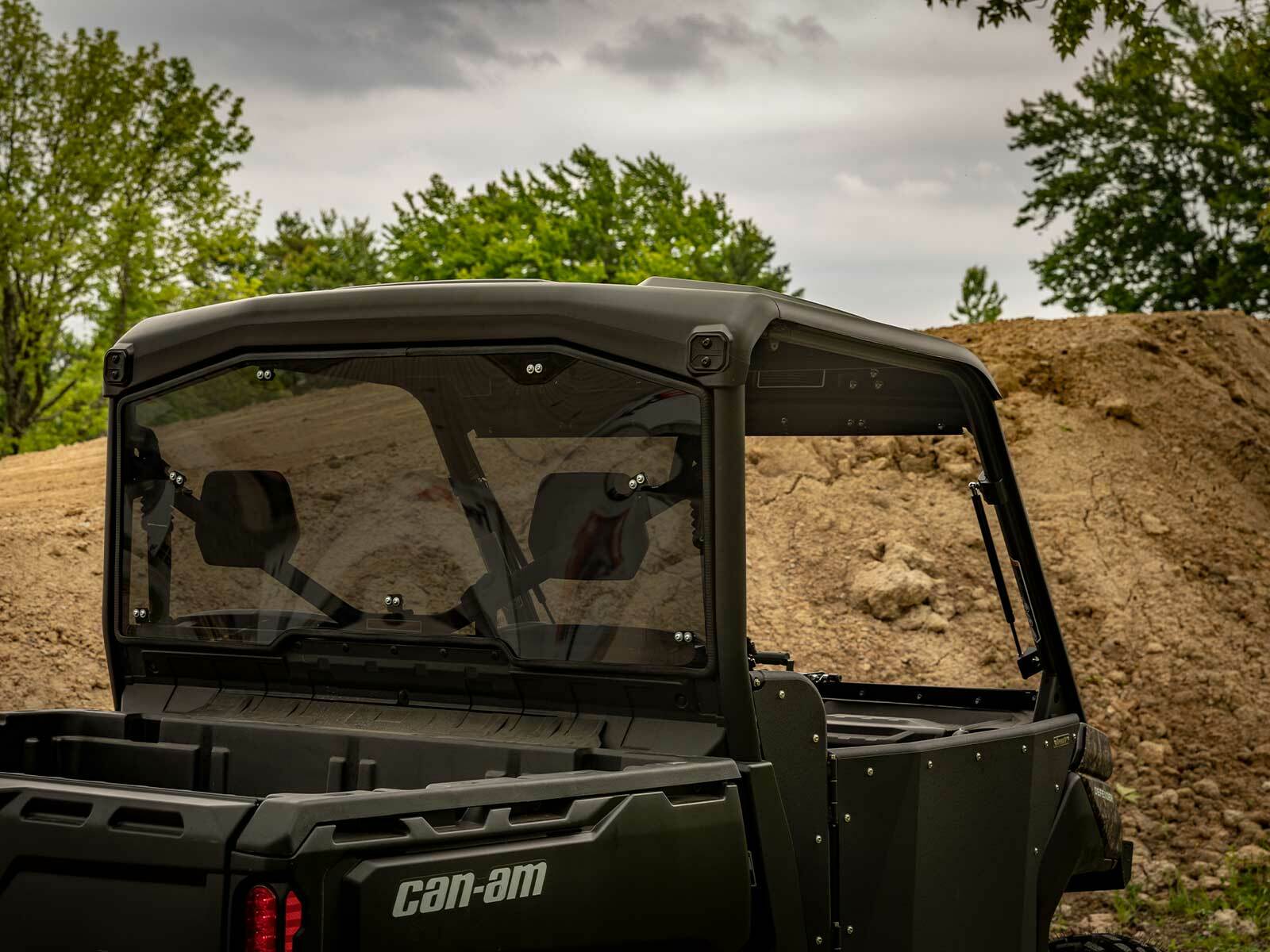 SuperATV Dark Tinted Heavy Duty Rear Windshield for Can-Am Defender