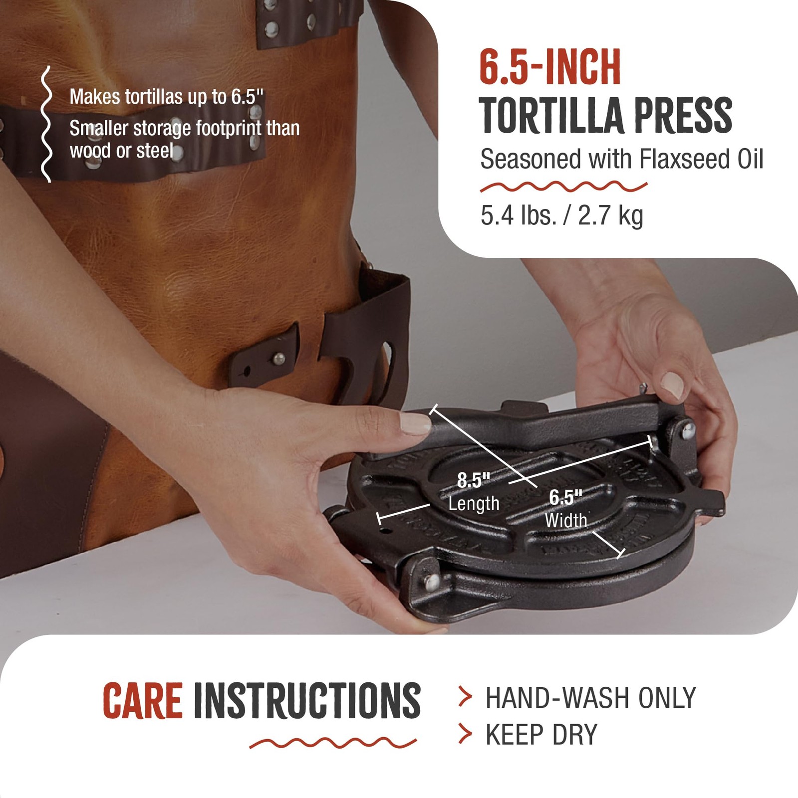 Victoria Cast Iron Tortilla Press, Tortilla and Roti Maker, Made in Colombia
