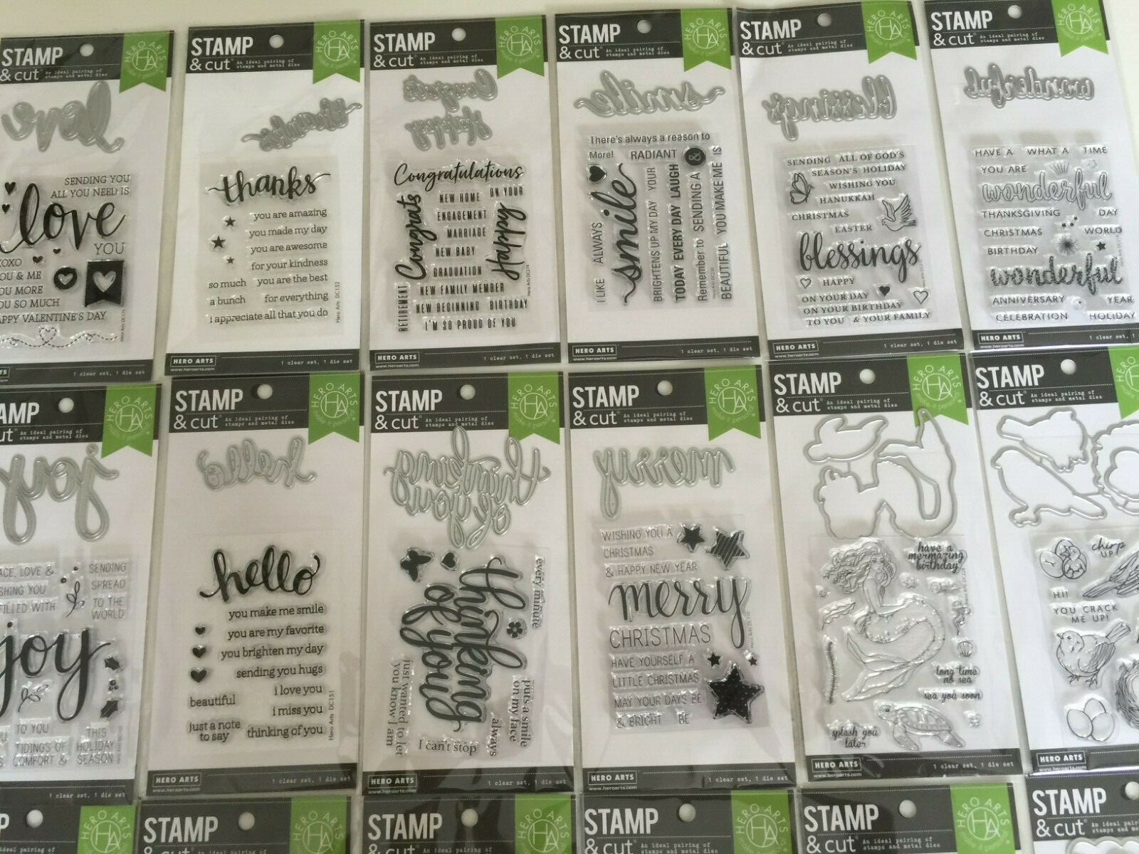 Hero Arts Stamp & Cut YOU CHOOSE! All your Favorite Clear Stamps and Match Dies
