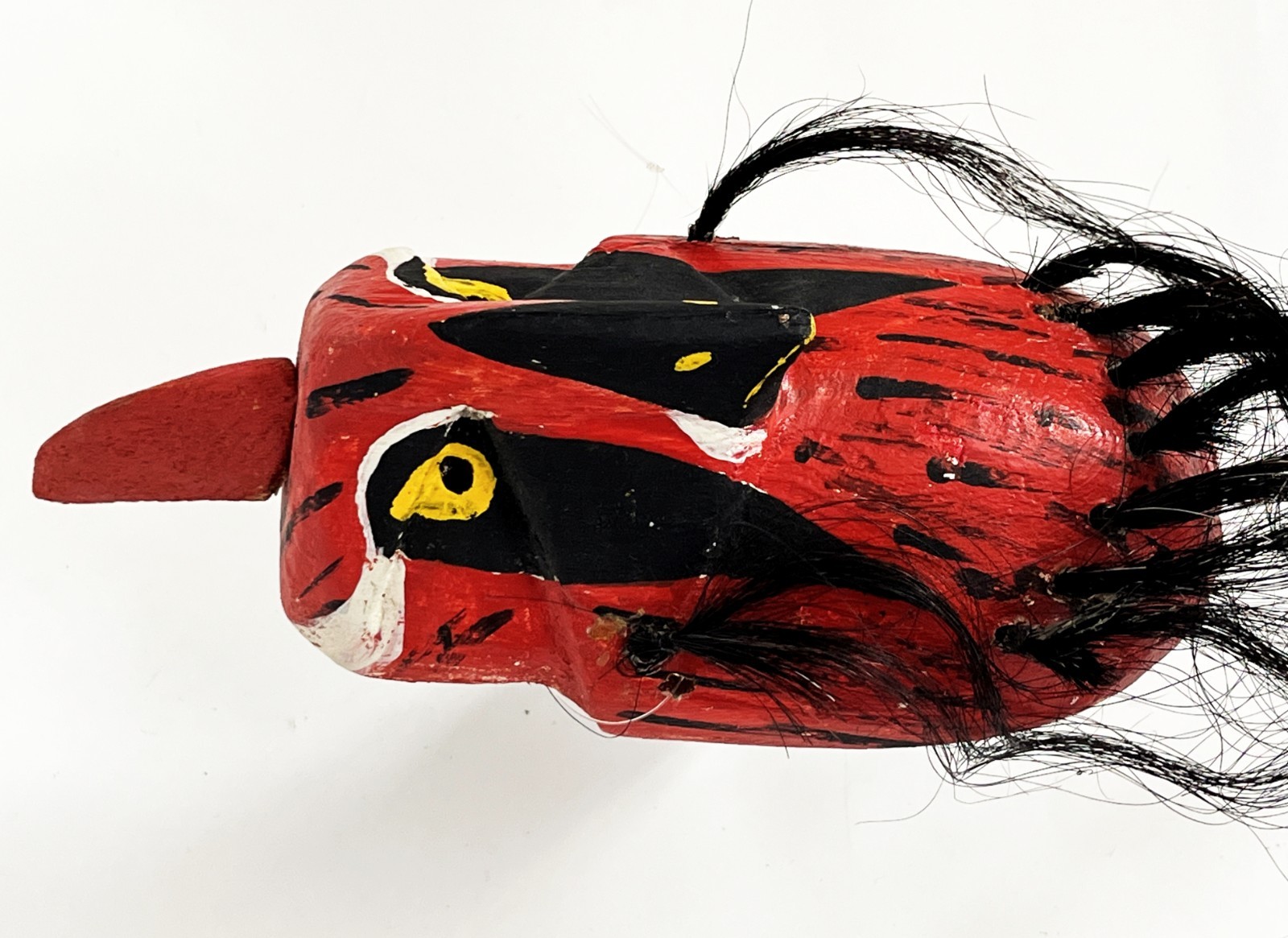 MAYO PASCOLA YAQUI FOLK ART ETHNOGRAPHIC CARVED WOOD OWL BIRD DANCE MASK SONORA