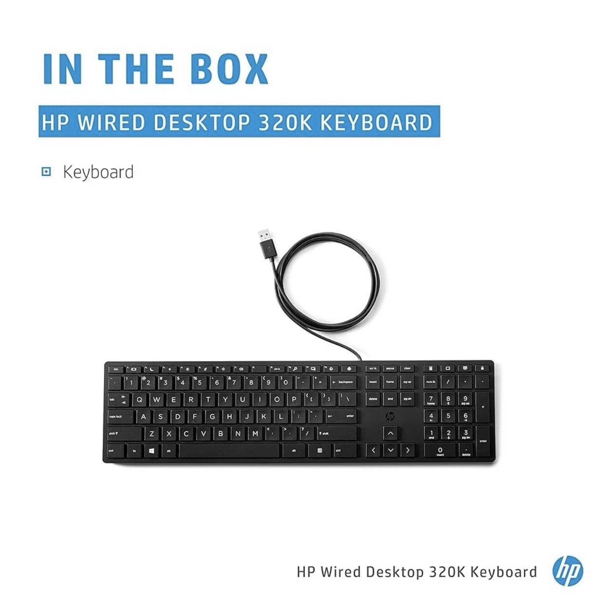 BRAND NEW HP Desktop 320K Slim Wired QWERTY Keyboard - Black - SEALED! OEM HP lz
