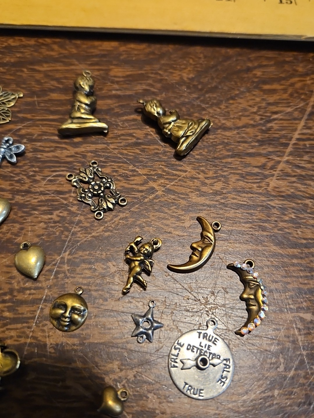 Lot Of 50 Mixed Parts Pcs France Vintage 60s Brass Stampings Findings Jewelry 10