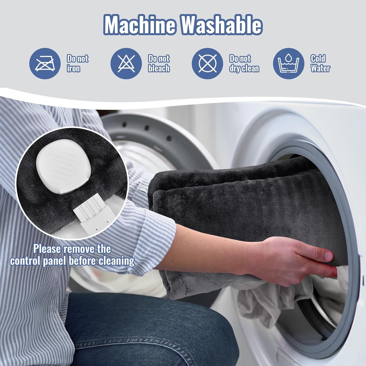 Back & Neck Electric Heating Warmer Pad 24 x 37 in. 6 Heat Levels 3 Timers Brown