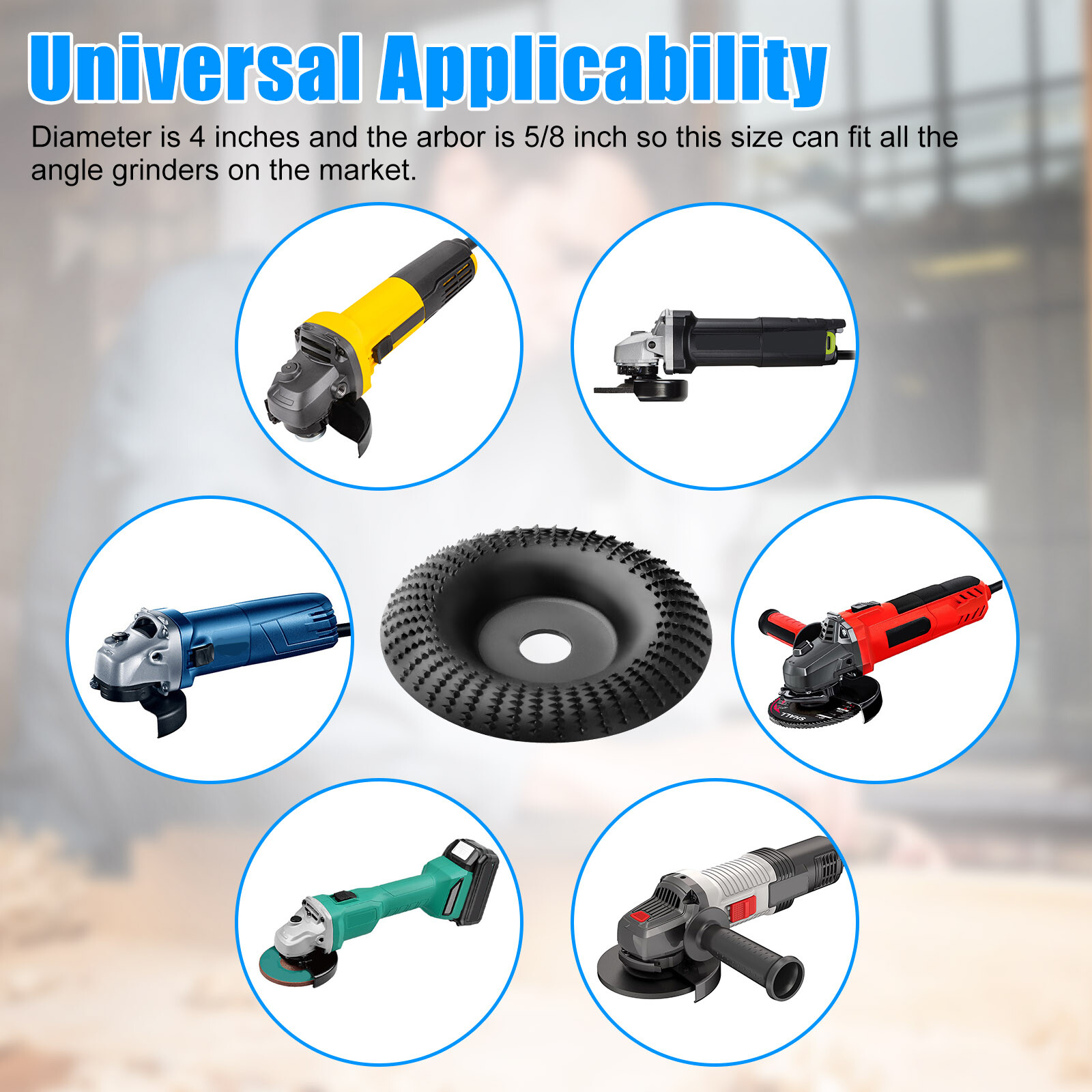 4in Wood Carbide Sanding Carving Shaping Disc For Angle Grinder Grinding Wheel