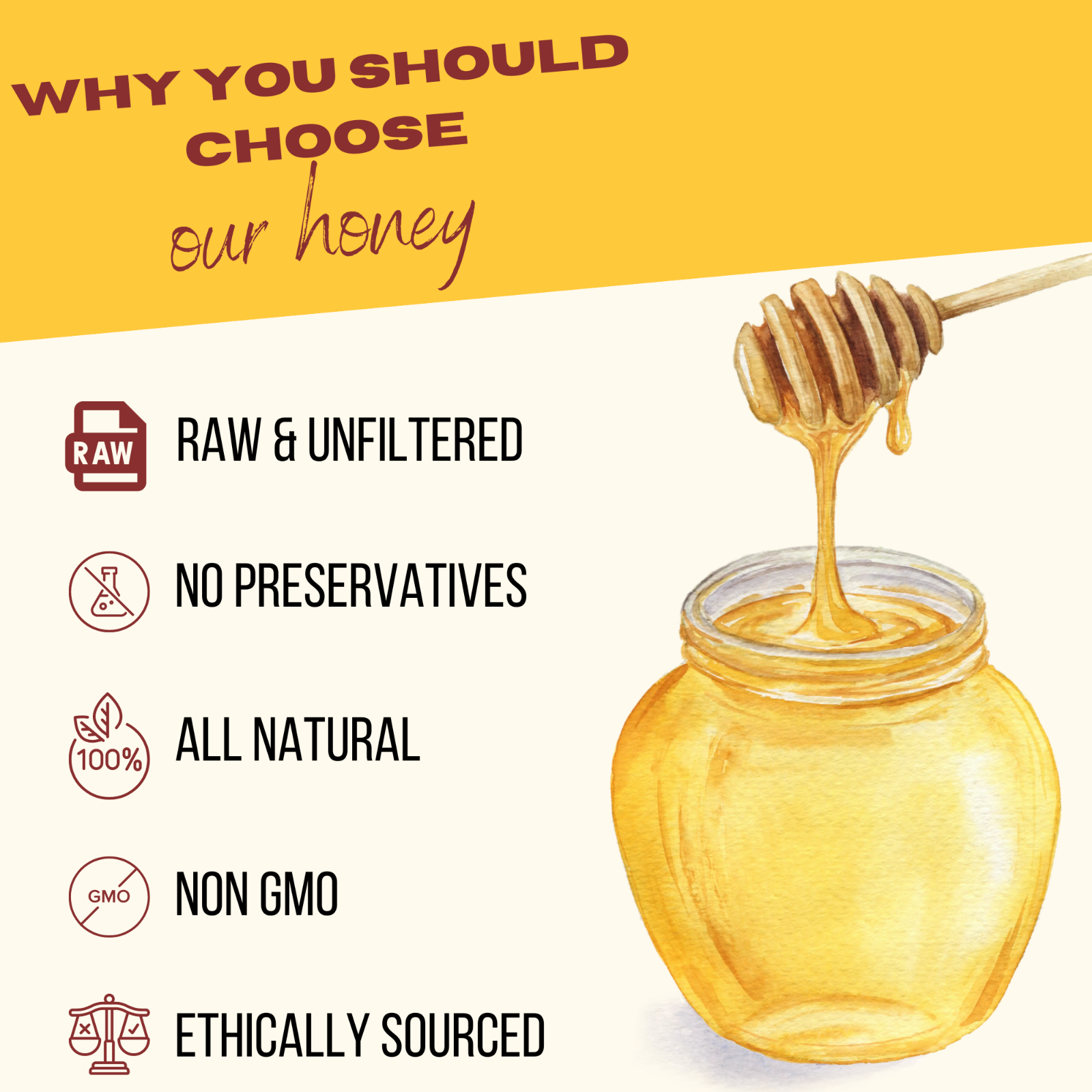 Bulk Raw & Unfiltered Wildflower Honey - 5 GALLONS of HONEY (60 lbs) BULK HONEY