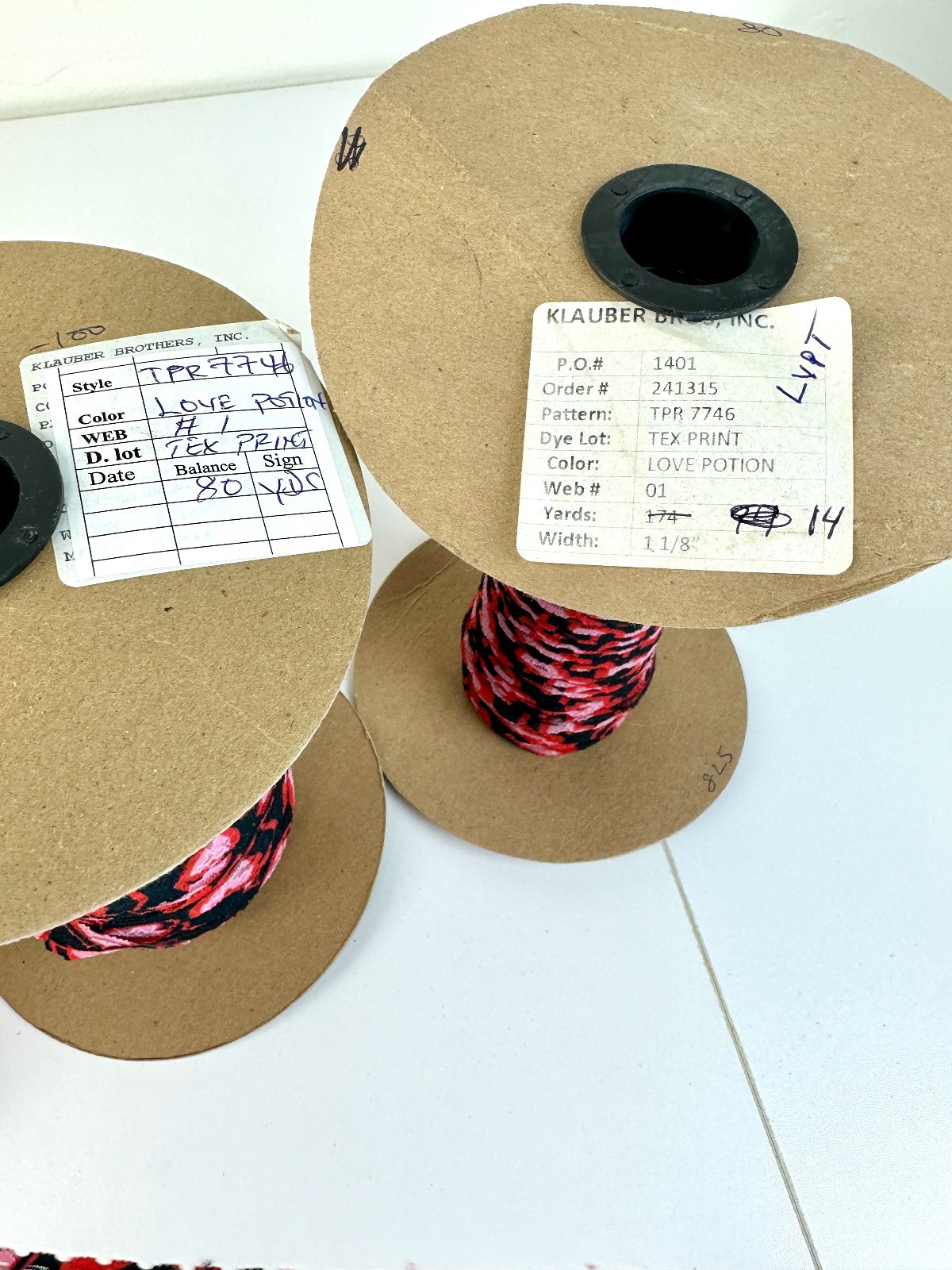 Stretch Lace Trim lot 1 1/8"W 3 Spools Sewing Lingerie/ Klauber Brothers