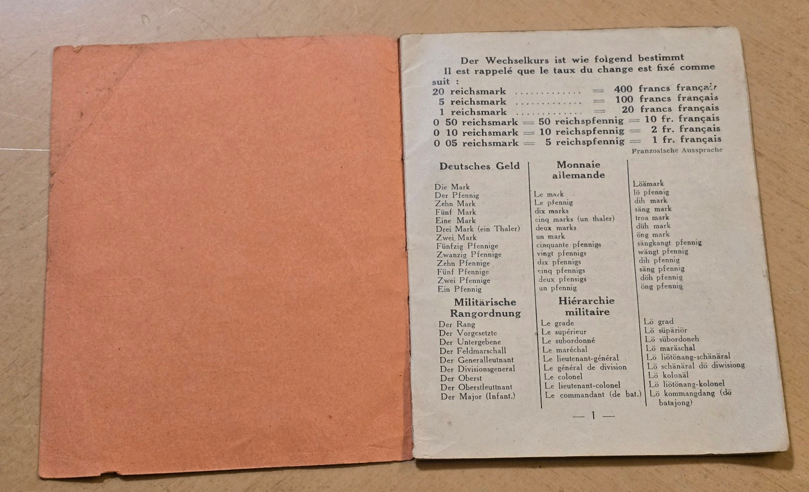 WWII Third Reich German French Pocket Dictionary Wehrmacht Paris 1940 Censored