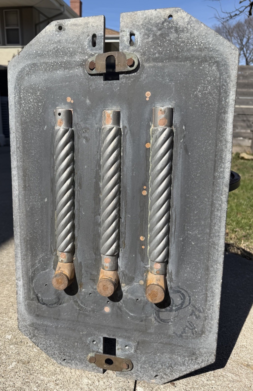 VTG Industrial Aluminum Foundry Mold Rope Pattern Sculpture Abstract Wall Art