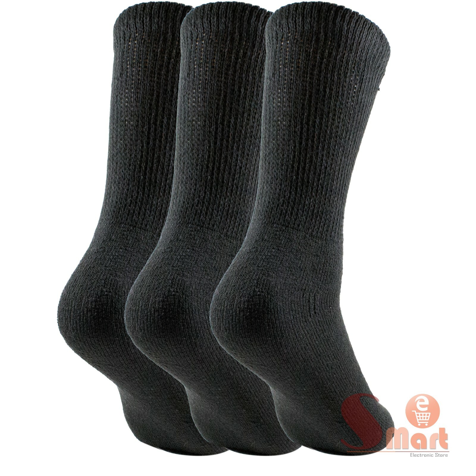 Mens Womens Physician Approved Heath Diabetic Crew Circulatory Socks Black 9-15