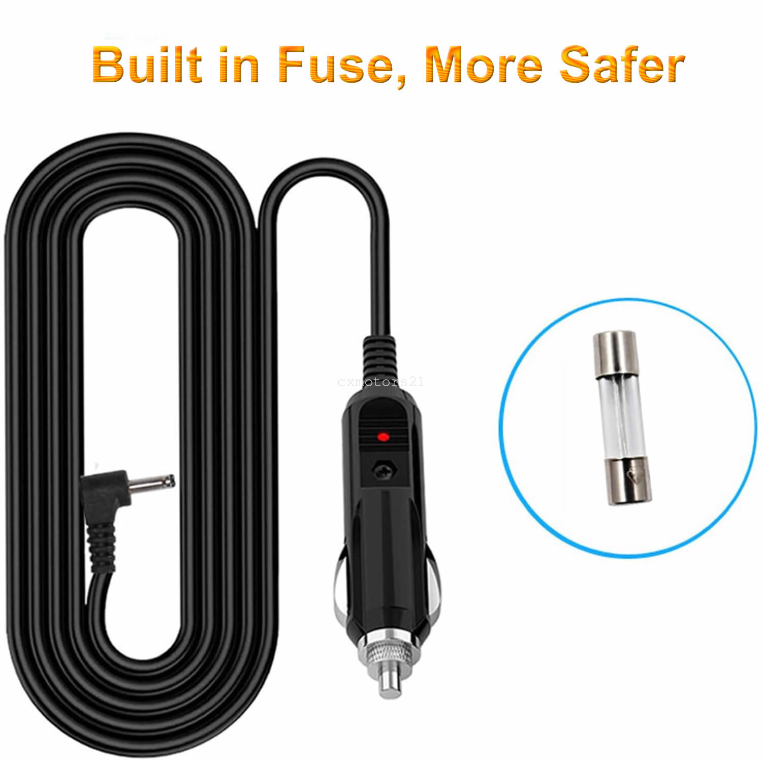 6.5' Radar Laser Detector Power Cord DC Car Charger for Cobra RAD 350 450 480i