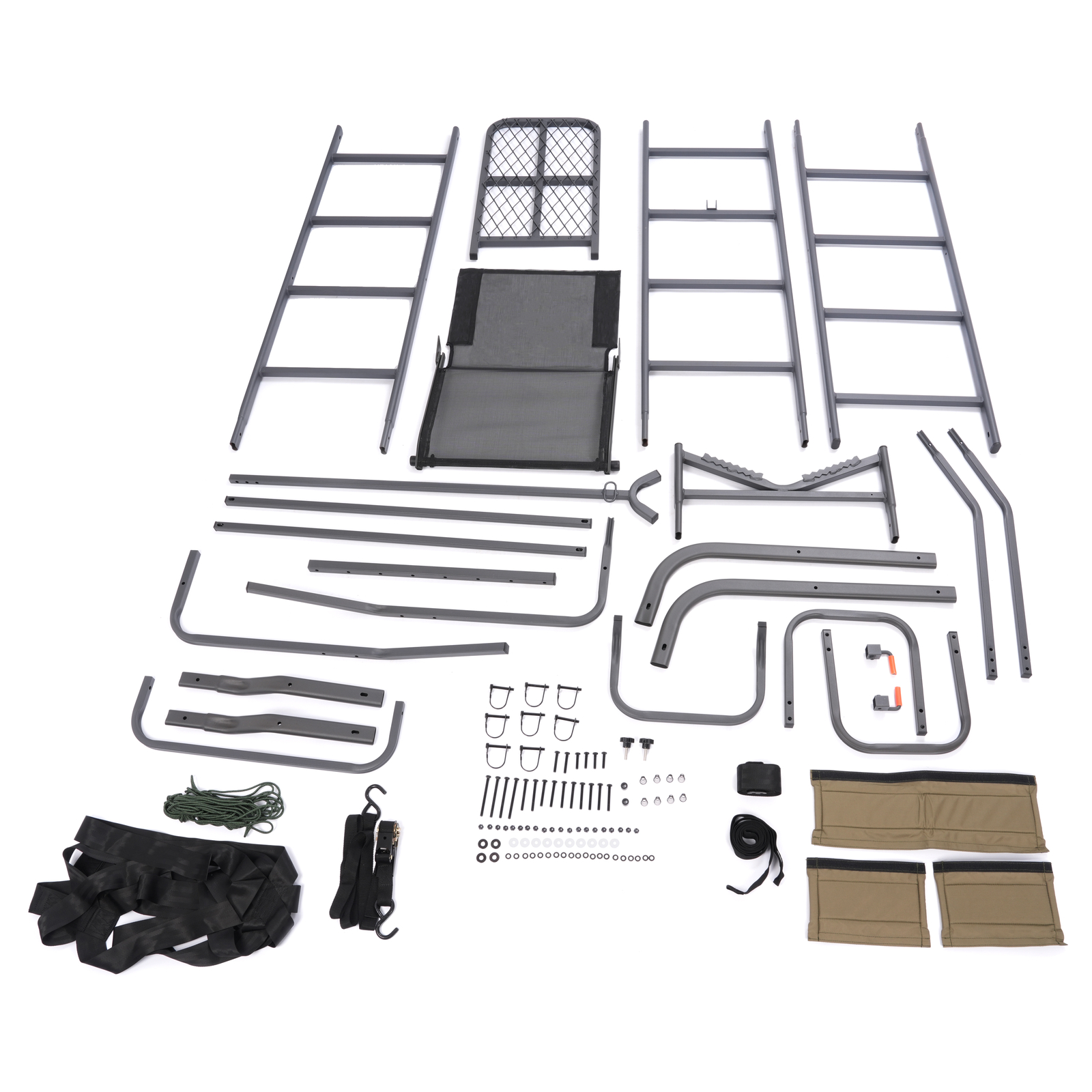 15.5' Steel Climbing Ladder Tree Stand Outdoor For Hunting&Mesh Seat Equipment