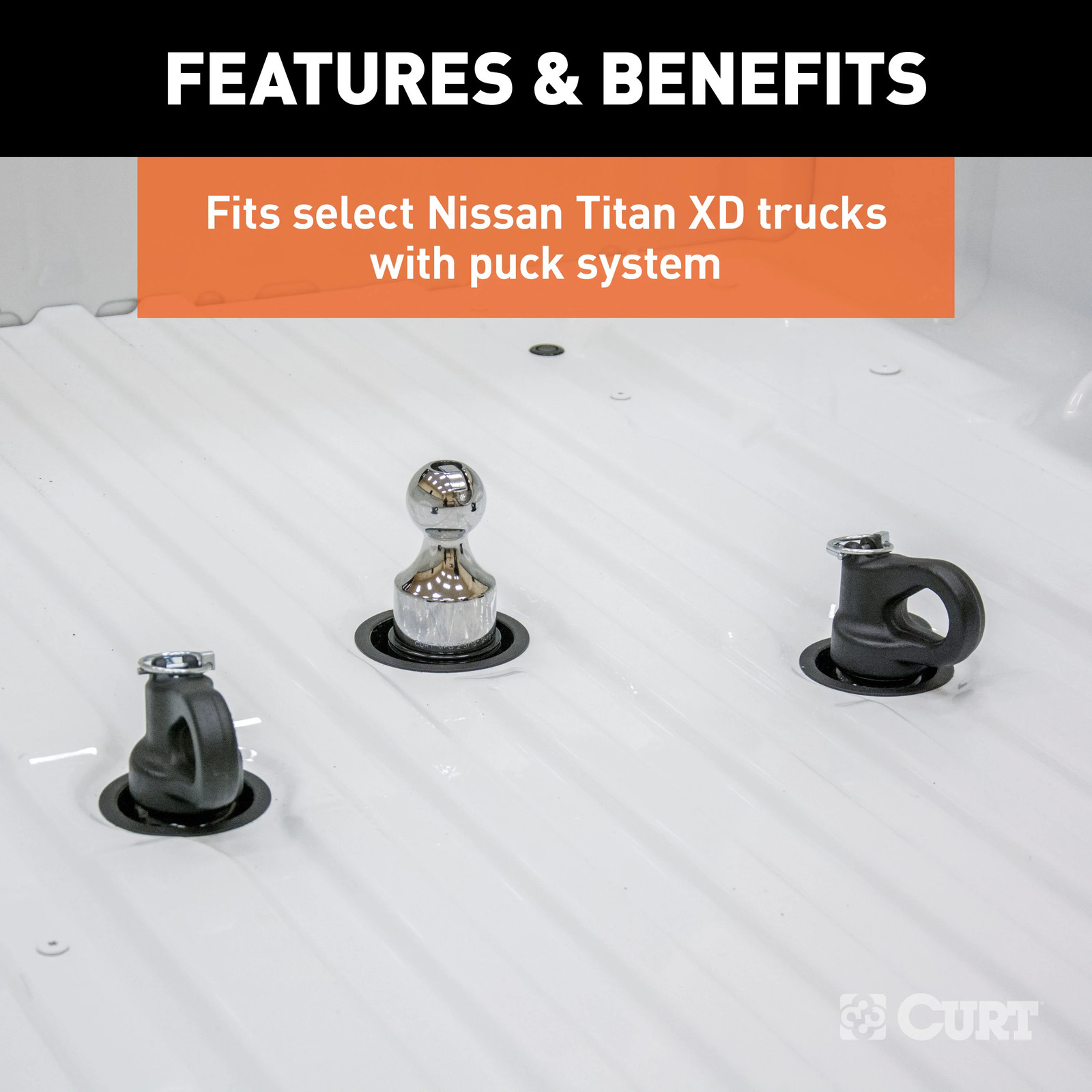 Curt OEM Puck System 2-5/16" Gooseneck Ball & Safety Chain Anchor Kit 30K 60692