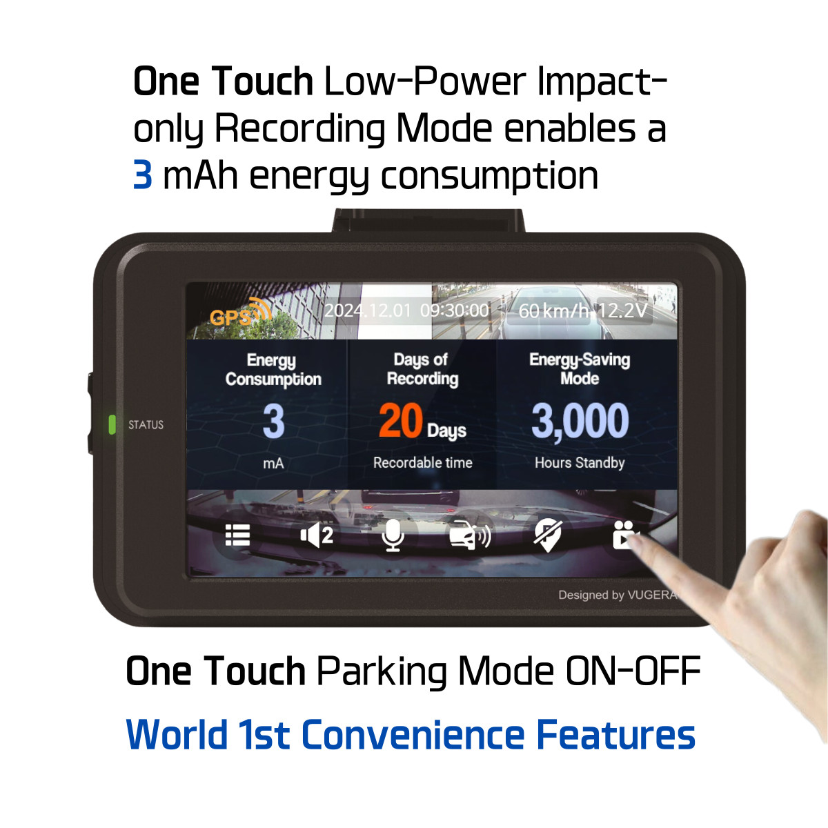VUGERA SV2 PRO 2.5K+FHD 128GB 2CH STARVIS2 Front and Rear Dual Channel Dashcam