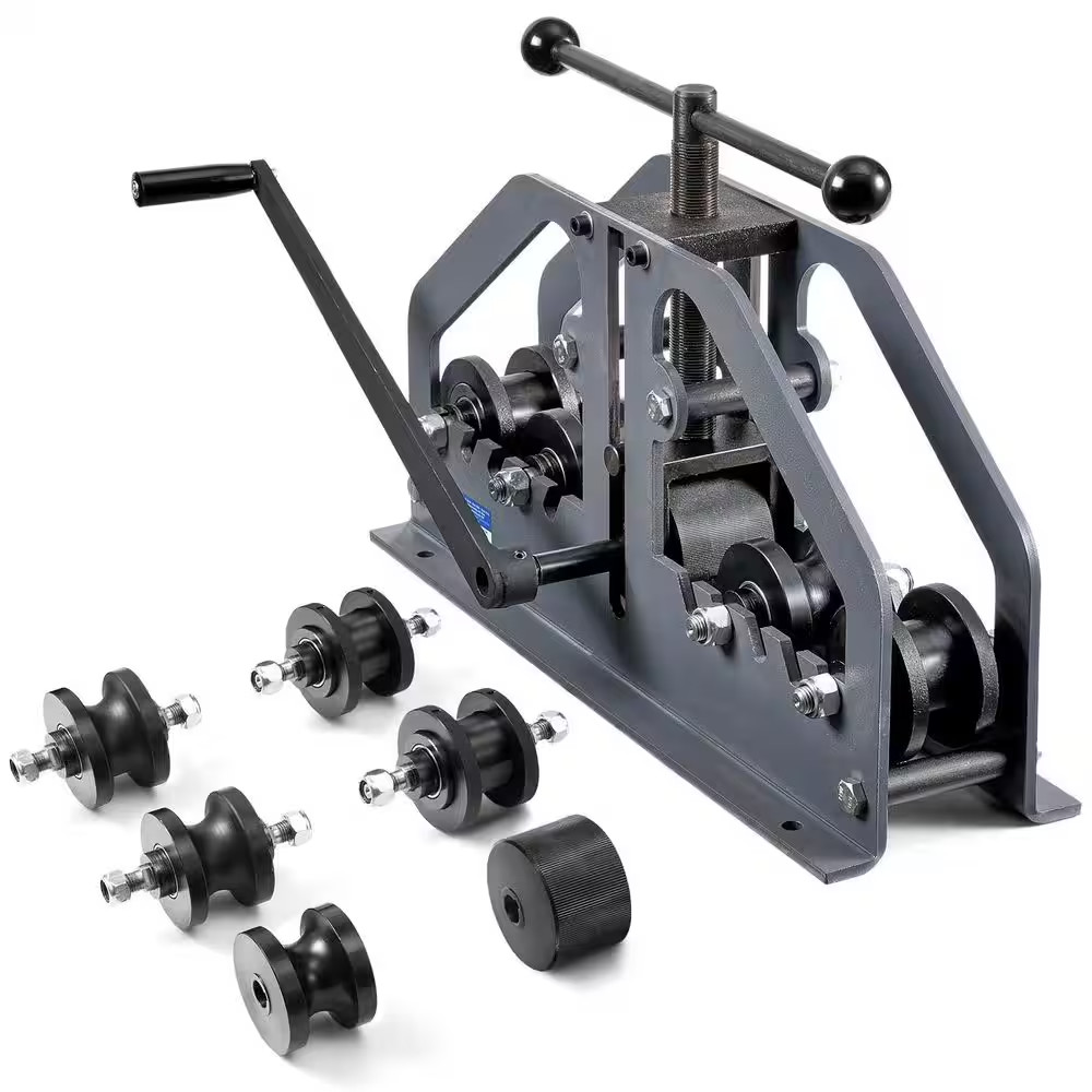 Max 1-1/2 In. 360° Pipe Bender Manual Tube Roller Bender with 6 Dies, 360° Bendi