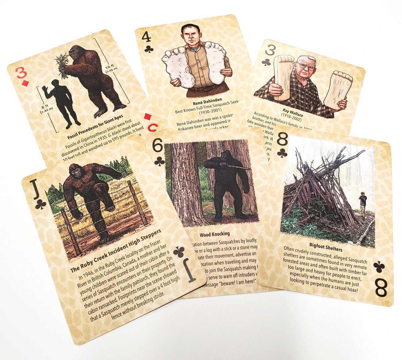 Bigfoot (Sasquatch) Playing Cards Deck with Art and Text by Slade Delastrode
