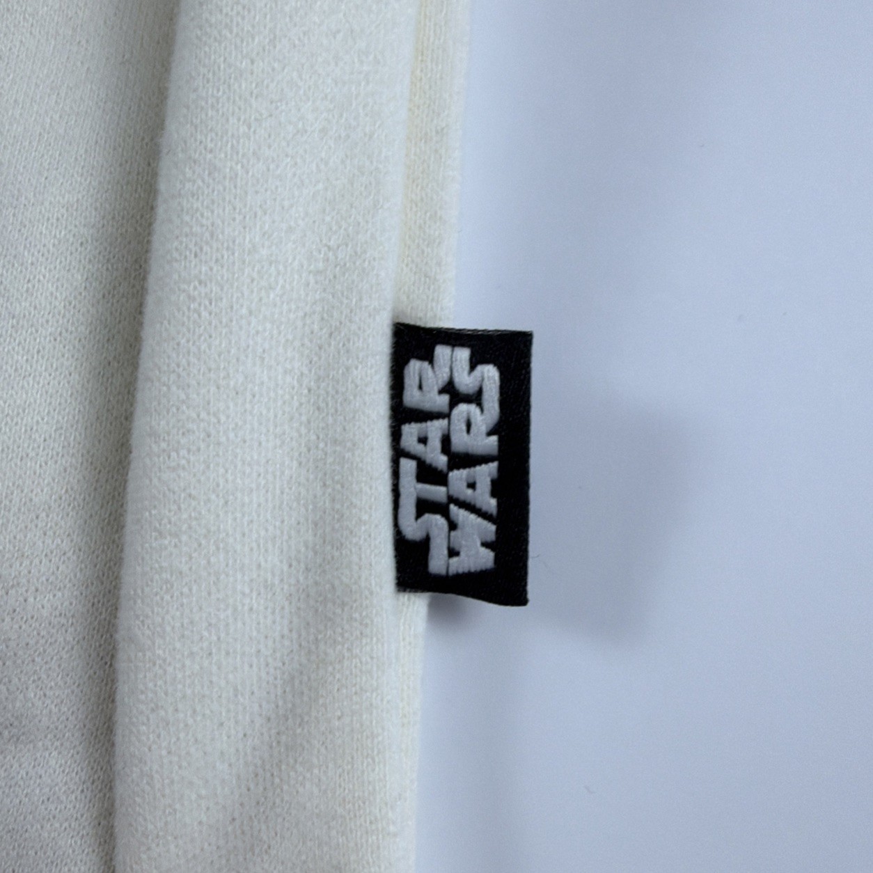 Disney Star Wars Embossed Logo Hoodie Cream Off-White Pullover Sweatshirt 2XL