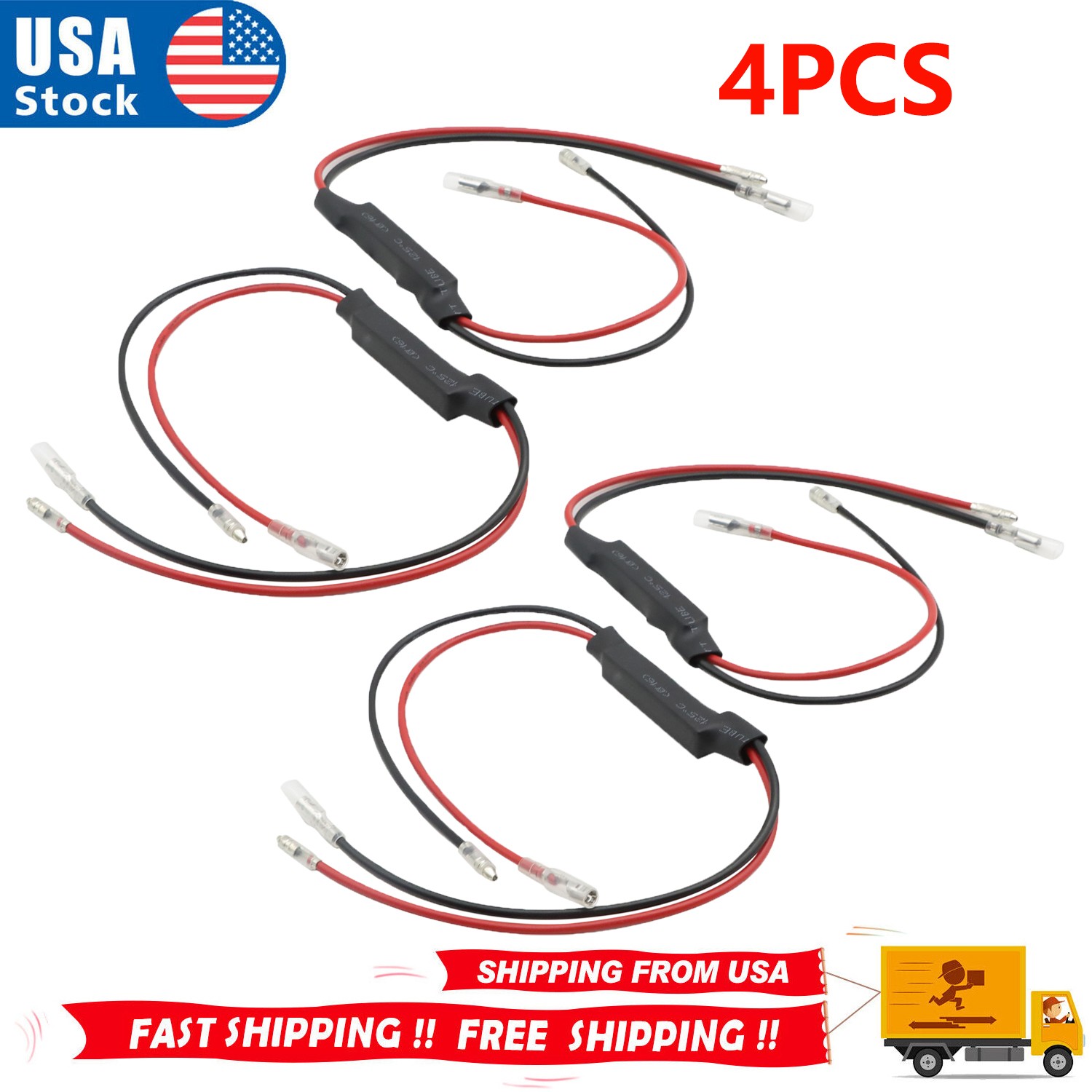 12V 4Pcs Load Resistors Blinker Resistor For Motorcycle LED Turn Signal Lights