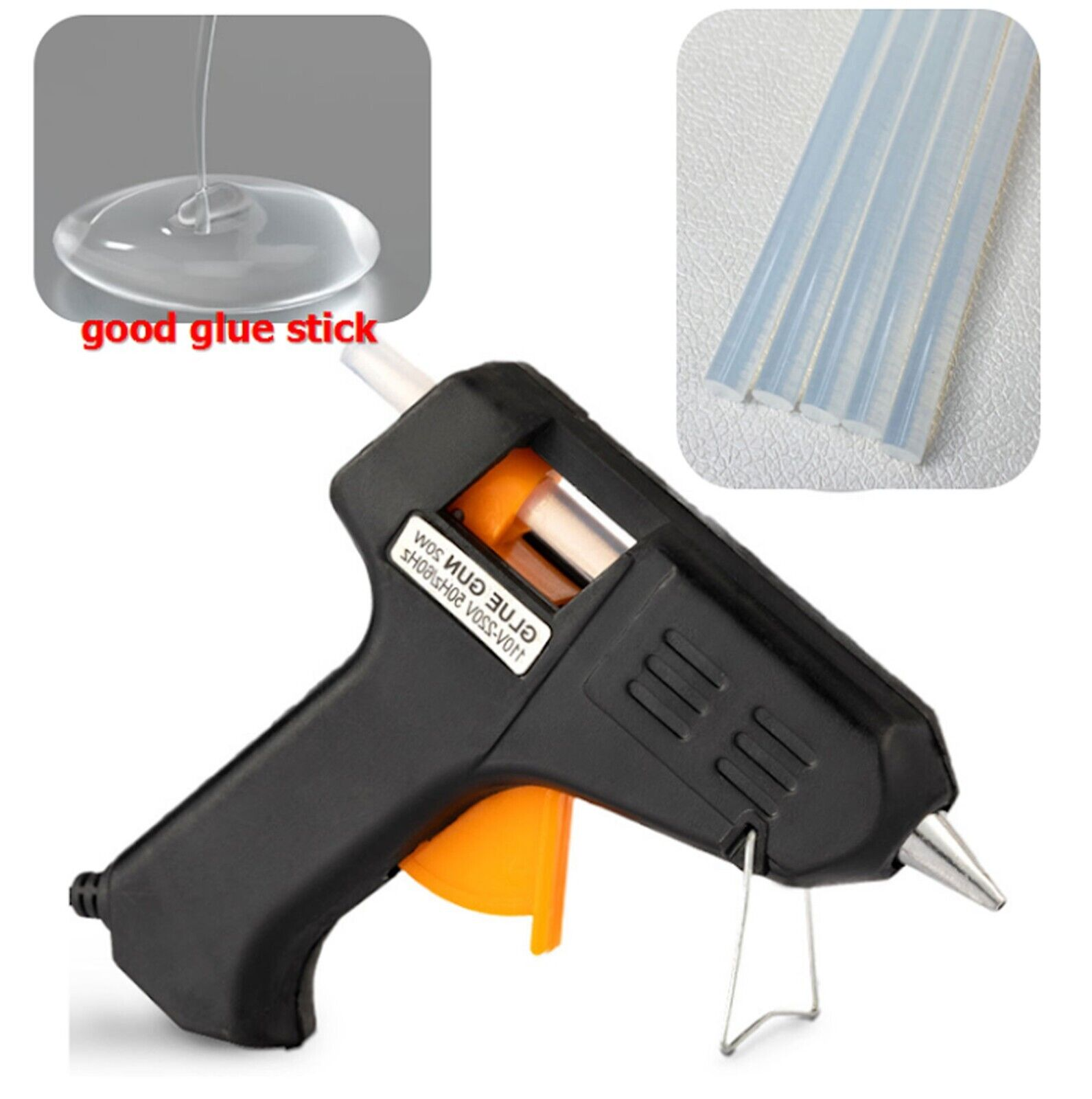 Glue Gun with 60 Mini Clear Glue Sticks Hot Melt 20W for Arts Craft DIY Kit Set