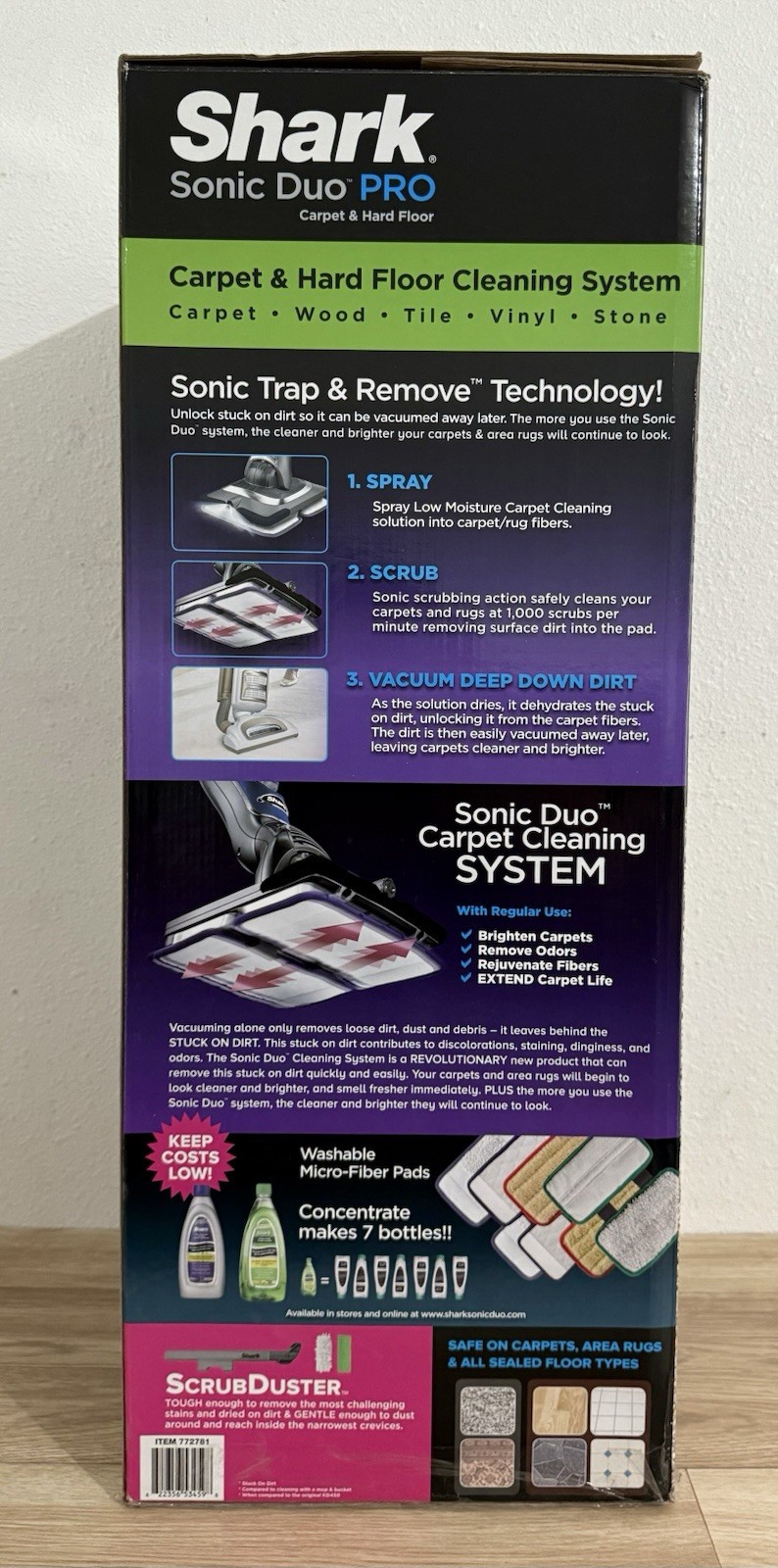 Shark Professional Sonic Duo Pro Wood & Carpet Floor Scrubber Cleaner SP1000 26