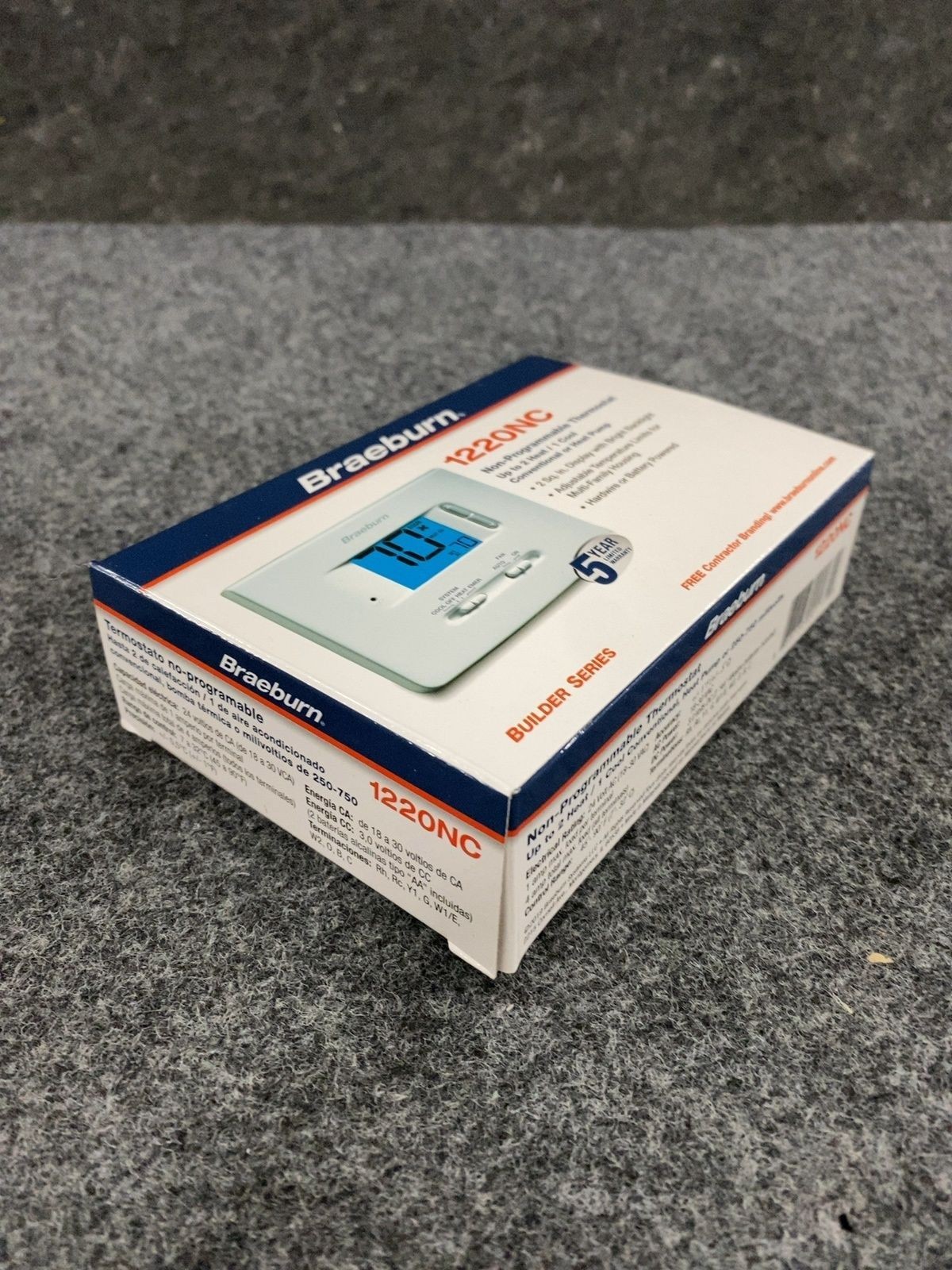 BRAEBURN 1220NC Thermostat, Non-Programmable, 2H/1C