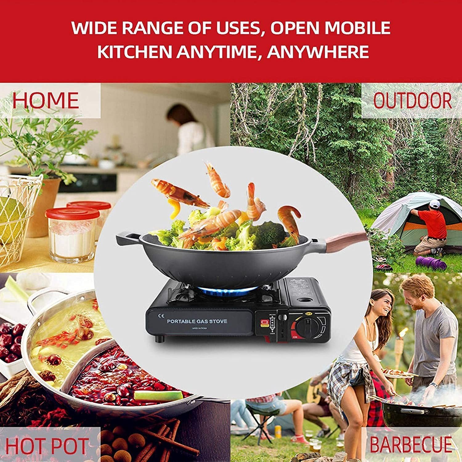 Portable Camping Stove Propane & Butane Hiking Dual Fuel Brass Cooking Burner US