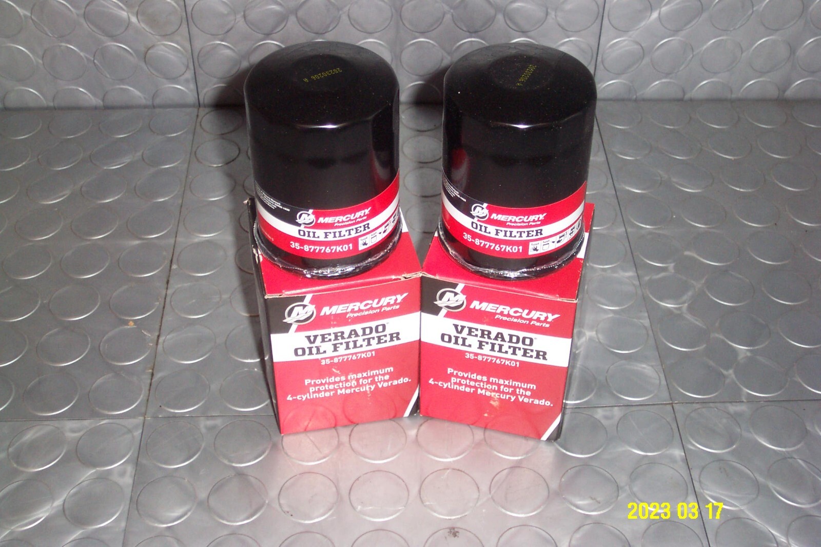 Mercury Quicksilver Verado Oil Filter L4 135 - 200HP OEM PN 35-877767K01  2 pack
