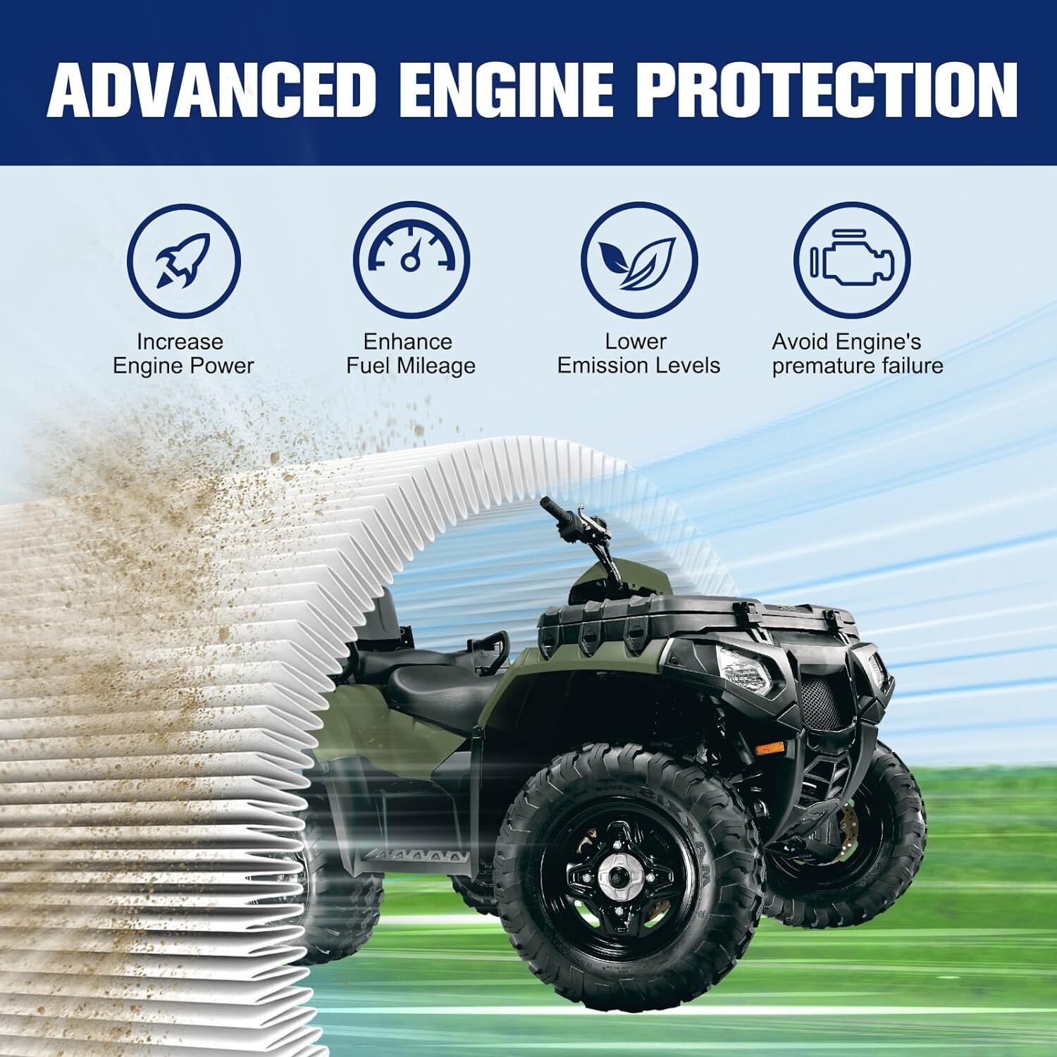 Air Filter Cleaner for Polaris Sportsman 500 4X4 HO 2001-2012