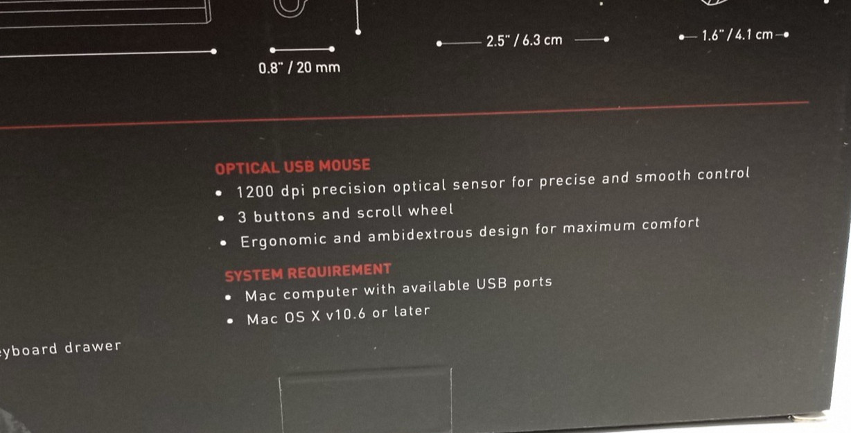 NEW SEALED Macally Full Size USB Keyboard & Mouse Combo for Mac N1901 C0